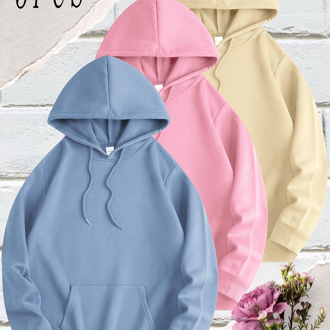 [Polyester Hooded Sweatshirts] 3-Pack Men's Casual Polyester Hooded Sweatshirts - Solid Color Knit Fabric with Slight Stretch - Regular Fit Hoodies with Drawstring for All Seasons