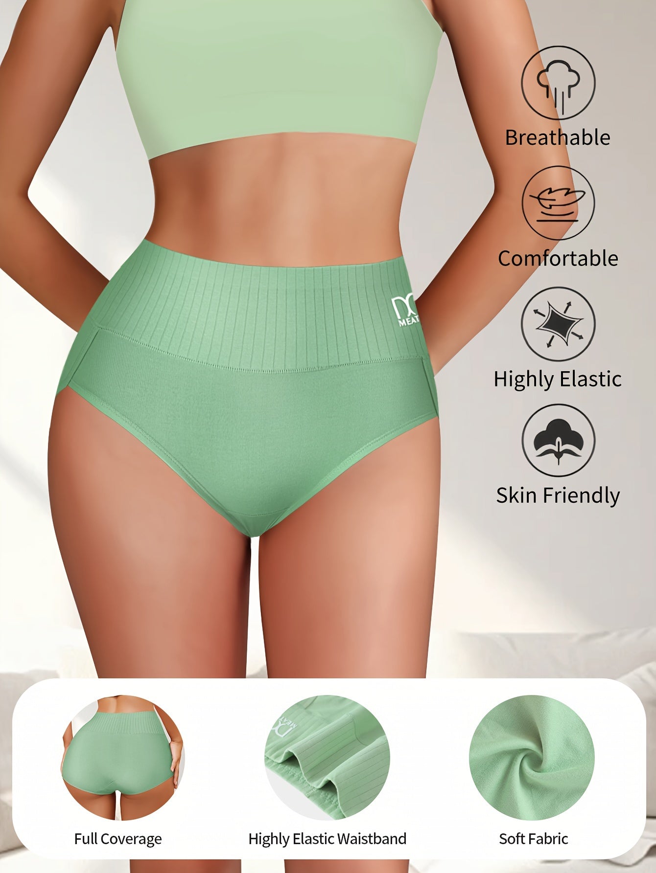 15pcs Colorful Women'S Stripes Breathable & Comfortable Fit Women'S High Waisted Panties Elastic Soft Hip Wrapping High Waisted Thigh Panties Student Back To School Sports Panties & Women'S High Waisted Fashion Panties