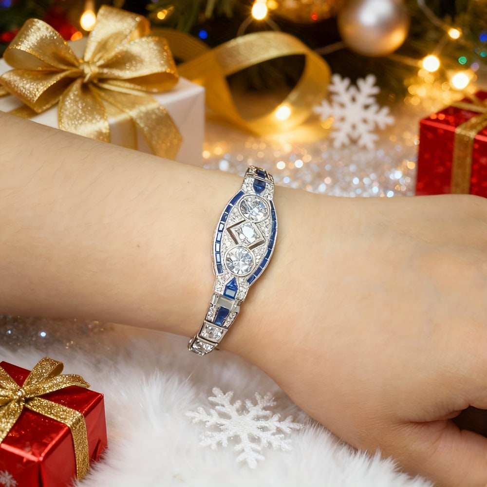 925 Silvery Jewelry Royal Blue Art Deco Decorative Antique Style Party Jewelry 's Bracelet The Perfect Gift for Your Girlfriend Wedding Accessories 's Accessories Birthday Gifts Holiday Gifts Fashionable Items for, for Teenag
