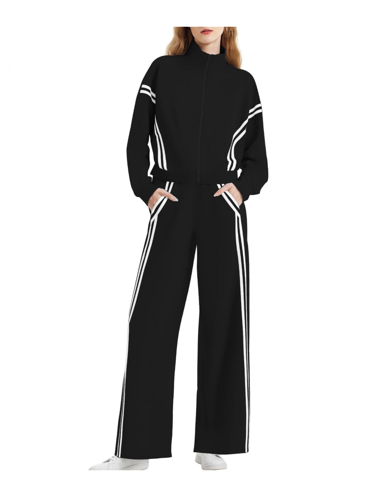 Autumn Winter Women'S Casual s Set Spring Autumn Outfit College Style Pure Gray Sweatshirt Full Set Trendy