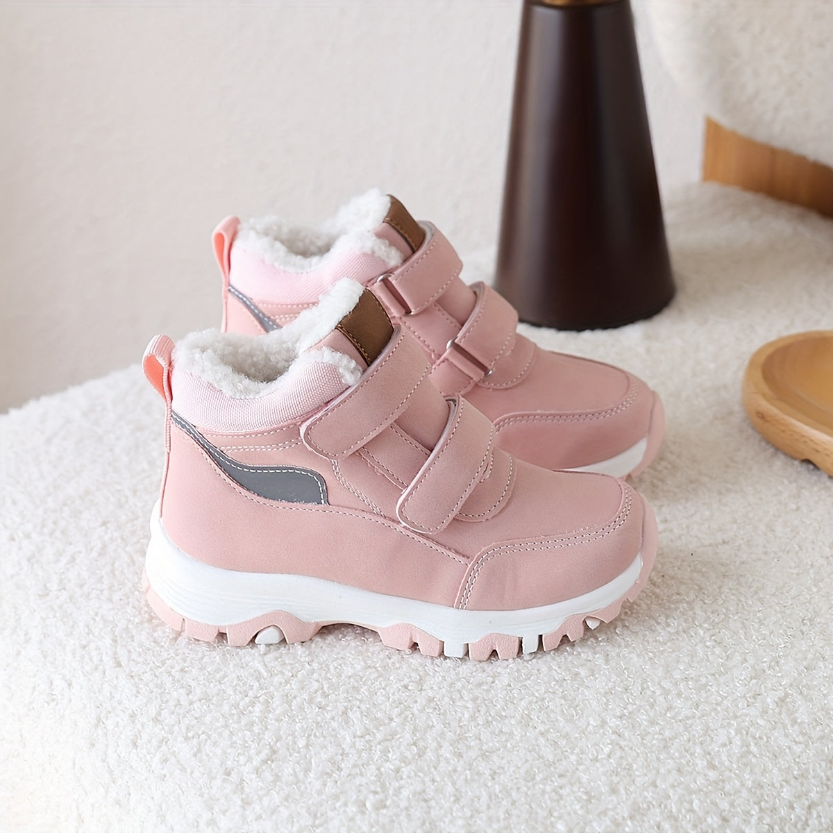 [Warm Boys' Winter Boots] Warm Boys' Winter Snow Boots | High-Top Plush Lining, Non-Slip TPR Sole for Snow, Ice, Hiking