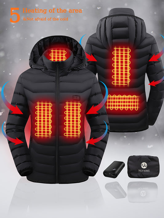Women's Heated Jacket, Autumn & Winter Outdoor Sports Casual Warm Jacket, Autumn & Winter Outdoor Sports, Skiing Fashionable Heated Jacket, Perfect Gift for Christmas, Thanksgiving & New Year (Includes Battery)