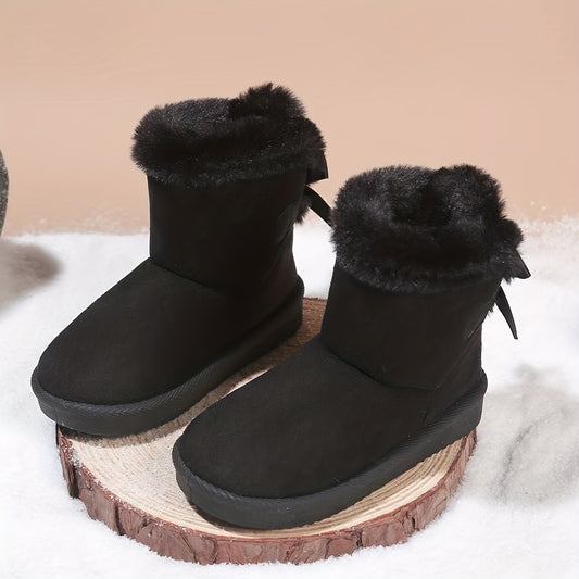 -Lined Thick Warm Shoes, Thick-Soled Comfortable Fashion Kids' Short Snow Boots, Children's Shoes, Seasonal -Lined Warm Boots for Toddler Princesses