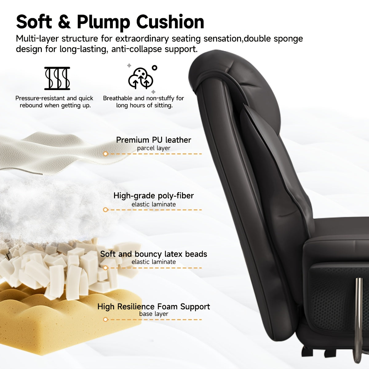 Big And Tall Office Chair 400lbs Wide Seat, High Back Executive Office Chair with Foot Rest, Ergonomic Chairs Lumbar Support