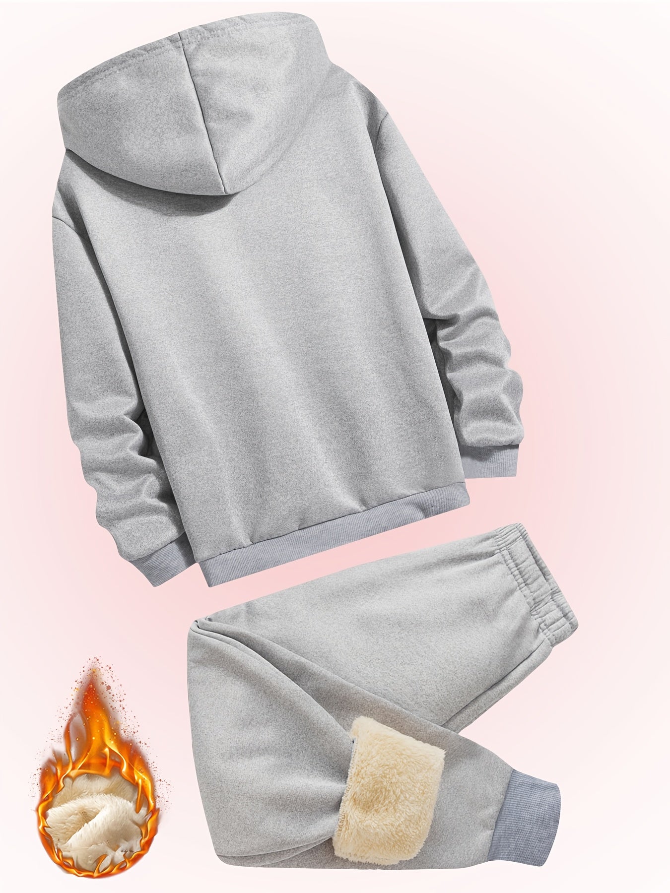 2pcs Girls' Butterfly Print Fashionable Versatile Hoodie + Pants Set, Winter Plush Lined Warm Comfort Casual Outfit for Daily and Outdoor Activities, Perfect for Outdoor