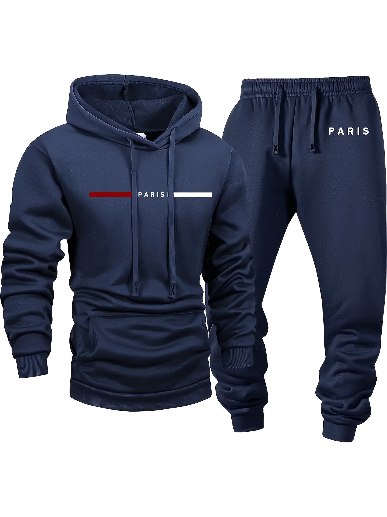 6pcs Men's Winter Warm Sportswear Set with City Print Hooded Jacket & Pants - Soft Gym Suit for Jogging, Training, Yoga | Machine Washable Outdoor Athletic Wear | Pocket Design (No Belt Needed) | Spring/Fall/Cold-Weather Clot