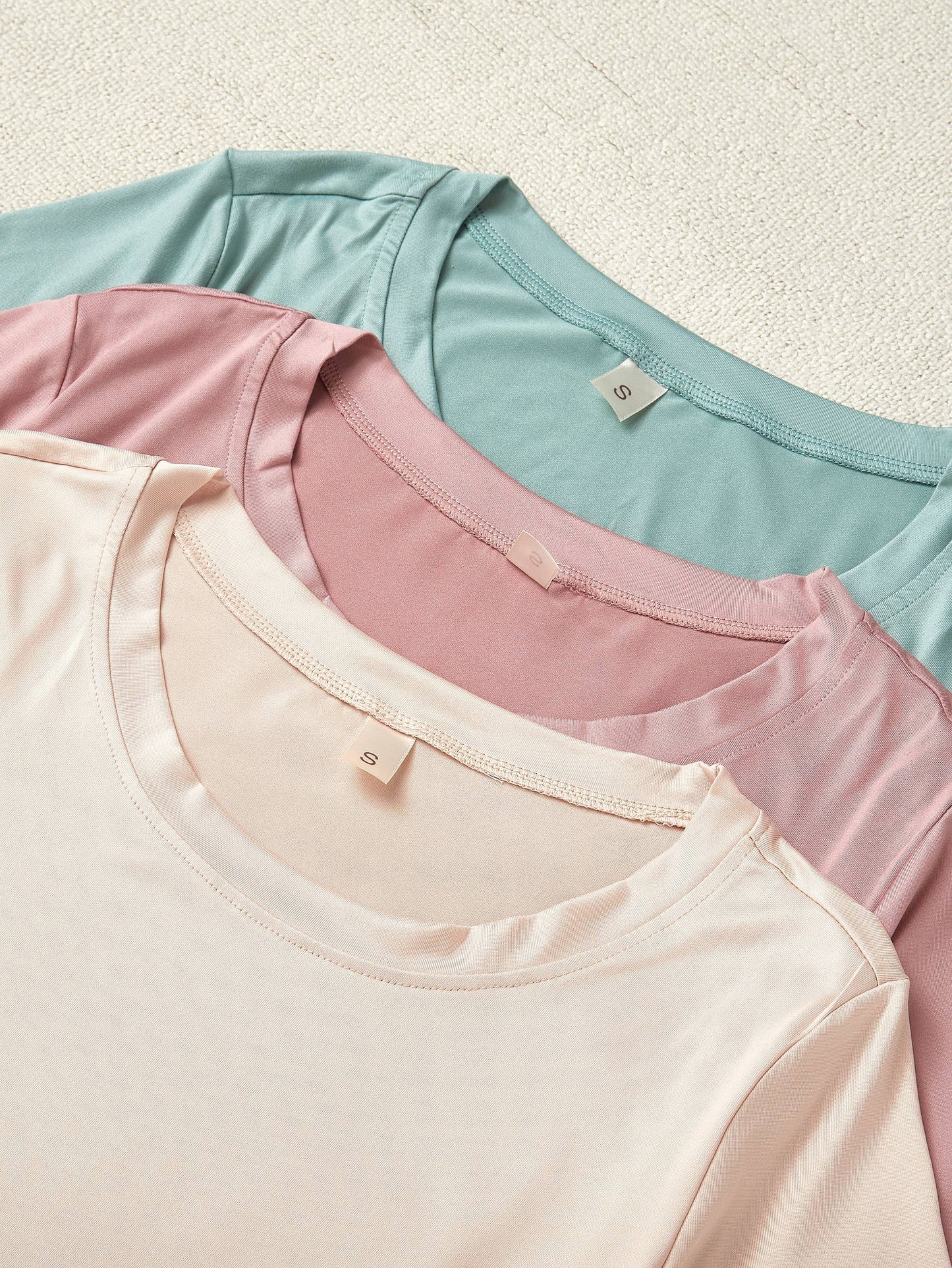 6pcs Women's New Style Pajamas Set • 3 Short Sleeved Tops • 3 Trousers • Casual Solid Color Set • 3 Pajamas