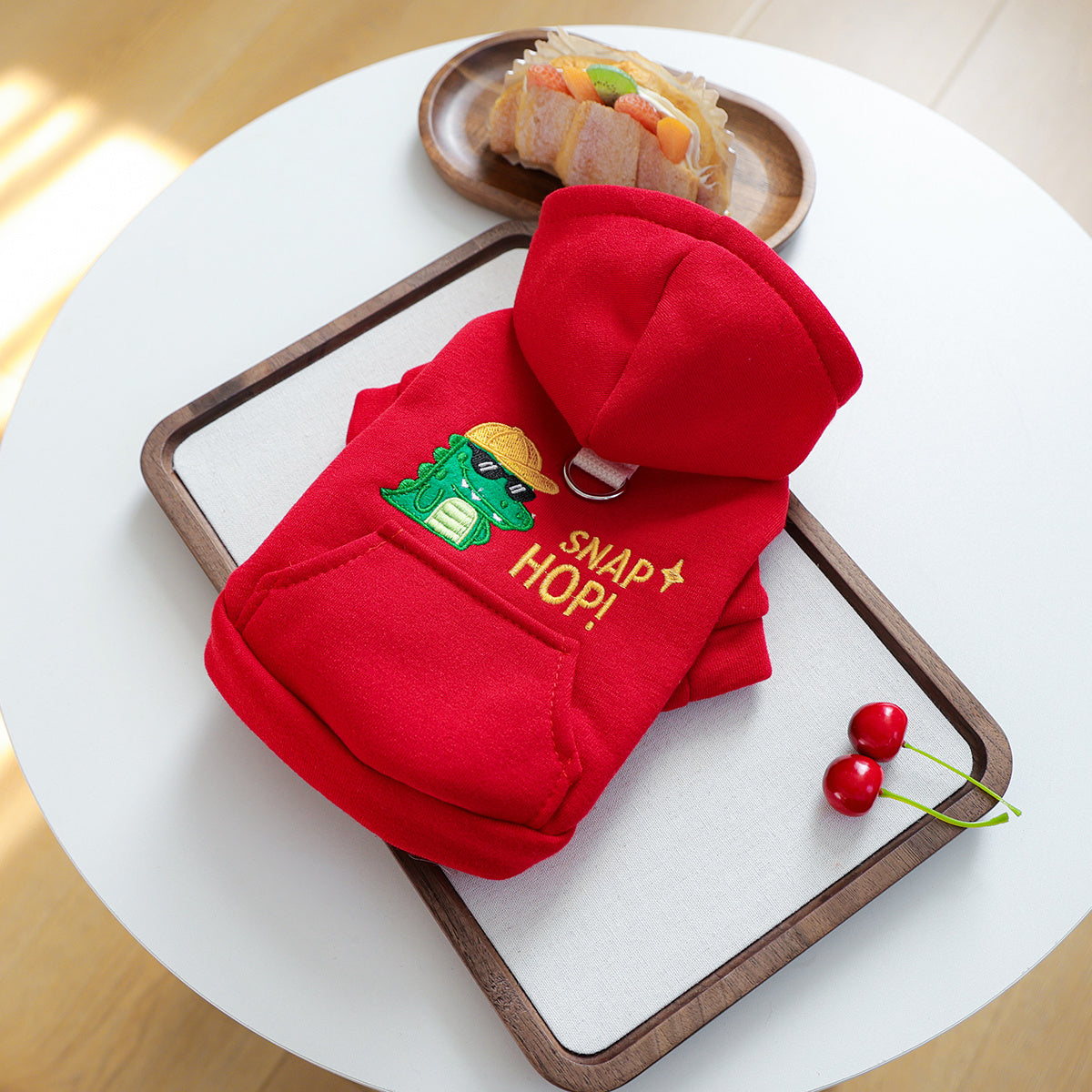 Small Dog Sweatshirt- Warm Winter Gear Suitable for Puppies and Small Dog Breeds, Soft and Easy-to-Button Design, Comfortable Red Pet Clothing for Chihuahuas, Pomeranians, Shih Tzus- Autumn and Winter Indoor Wear, Fun Pattern