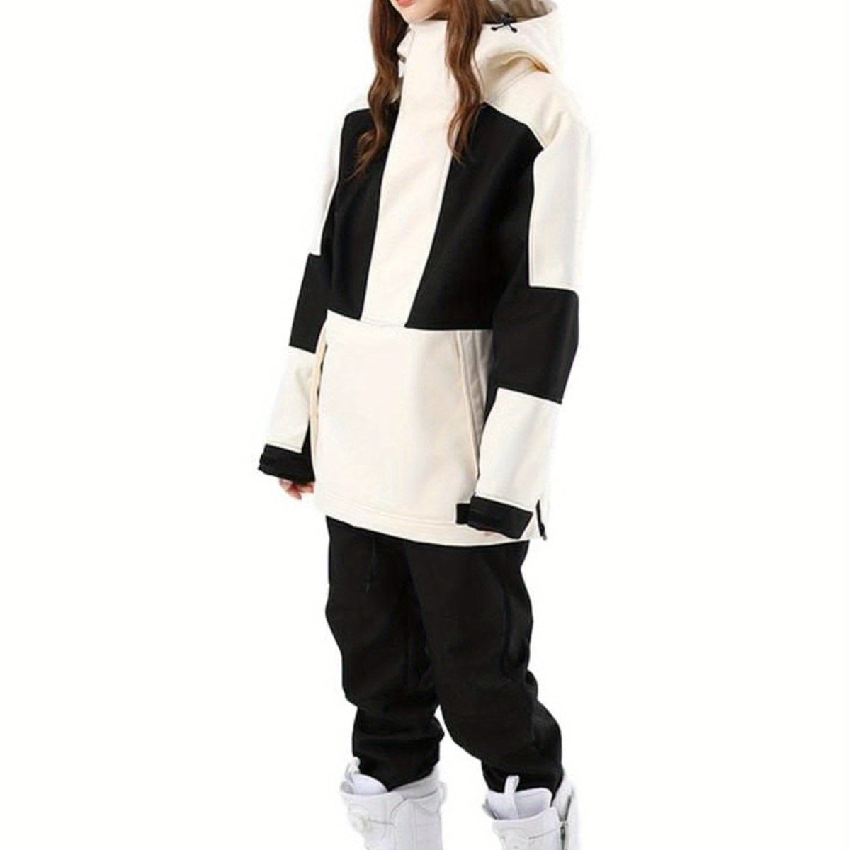Women's Ski Suit Outdoor Winter Sports Snowboarding Jacket and Pants Thermal Insulation Fashion Two-piece Ski Suit with Pockets, Skiing Outfit, Cold Weather Clothing, Sporty Design, Modern Snowboard Suit, Insulated Material,