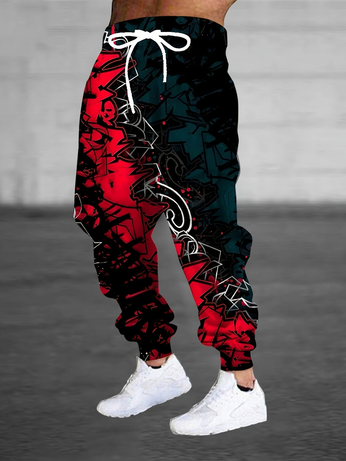 3pcs Men'S Tie-Dye Swirl Pants - Bold Tie-Dye Sweatpants with Drawstring Waistband & Side Pockets, Non-Stretch Fabric for Gym, Casual Outfits - Tie-Dye Joggers in Black/Red/Orange/Blue/Purple/White/ - Spring/Fall Clothing Ess