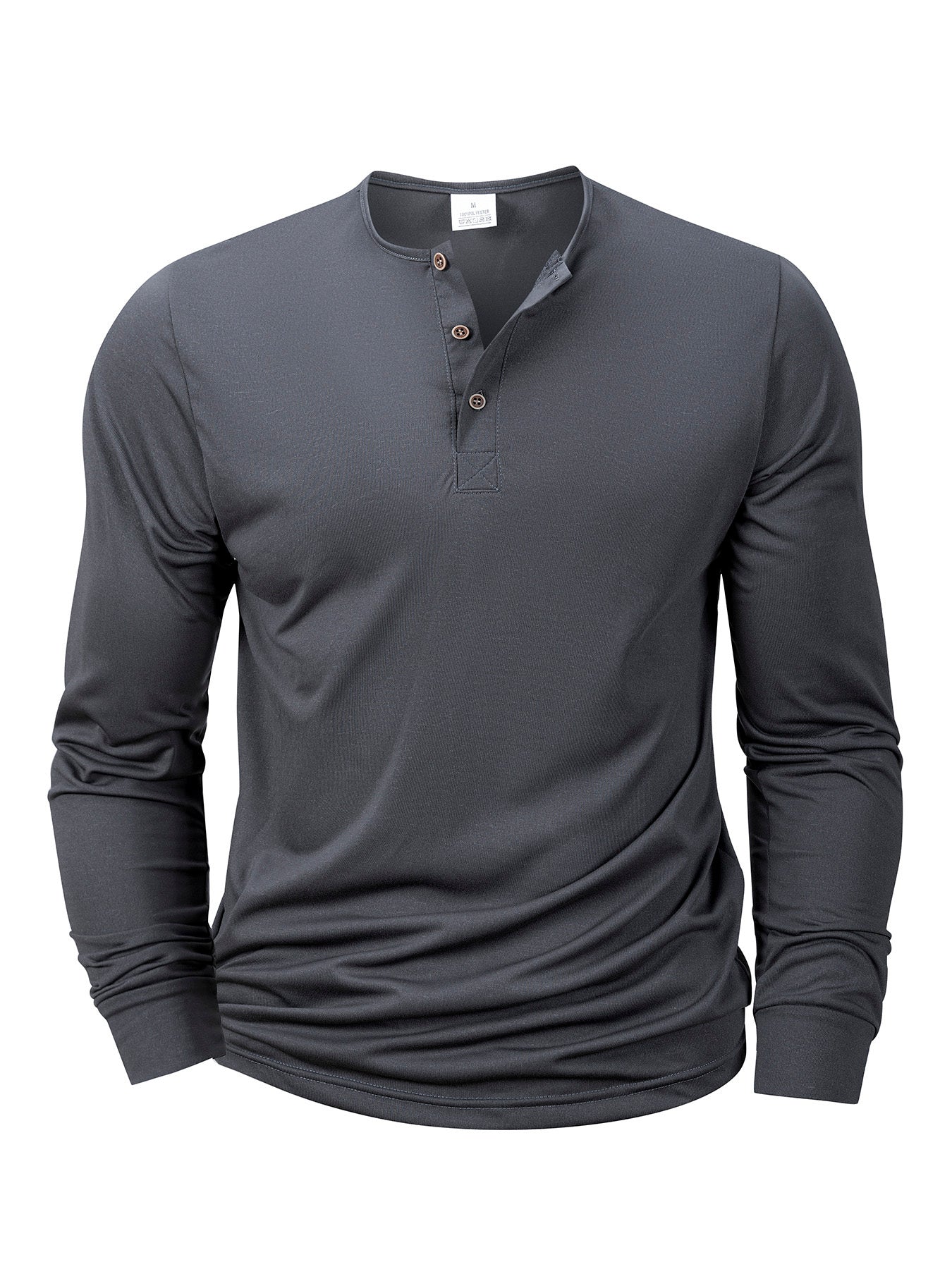 [Men's T-Shirts Set] A Set of Five Versatile Men's T-Shirts Featuring a Henley Style, with a V-Neck Design And Buttoned Half-Open Chest. These Long-Sleeve Shirts Are Easy Yet Stylish, Perfect for Everyday Casual Wear, Sports,