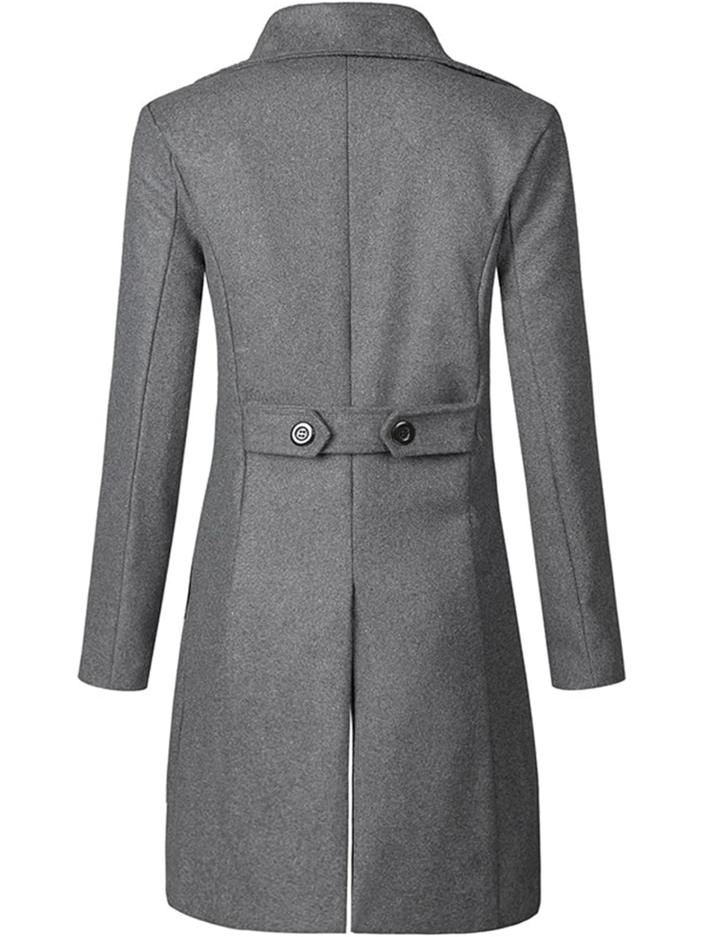 Men's Winter Warm -Peeling () Pea Coat Jacket - Slim Fit Double Breasted Single-Breasted Button Closure Casual Outerwear, Machine Washable Cold Weather Blazer (/ Suitable for)