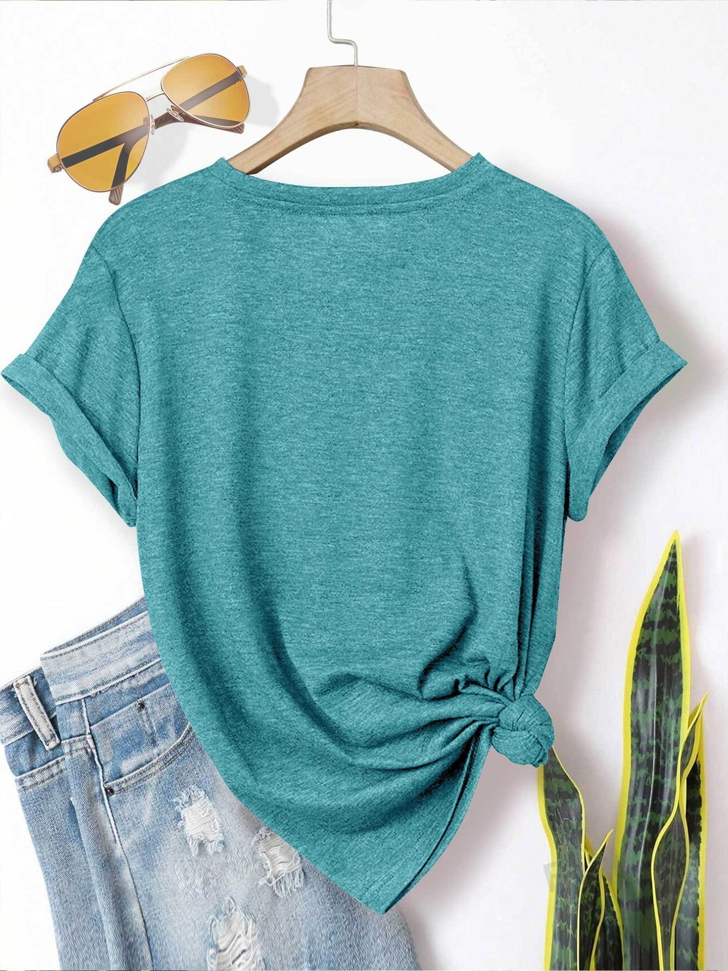 5pcs Women's T-Shirt Set, "Be Real" & "Smile" Inspirational Quotes, Heart & Flower Designs, Soft Polyester, Round Neck, Short Sleeve, Spring/Summer/Fall Casual Wear, Sizes S-XXL, Spring Summer Apparel, Playful Graphic Tees, M