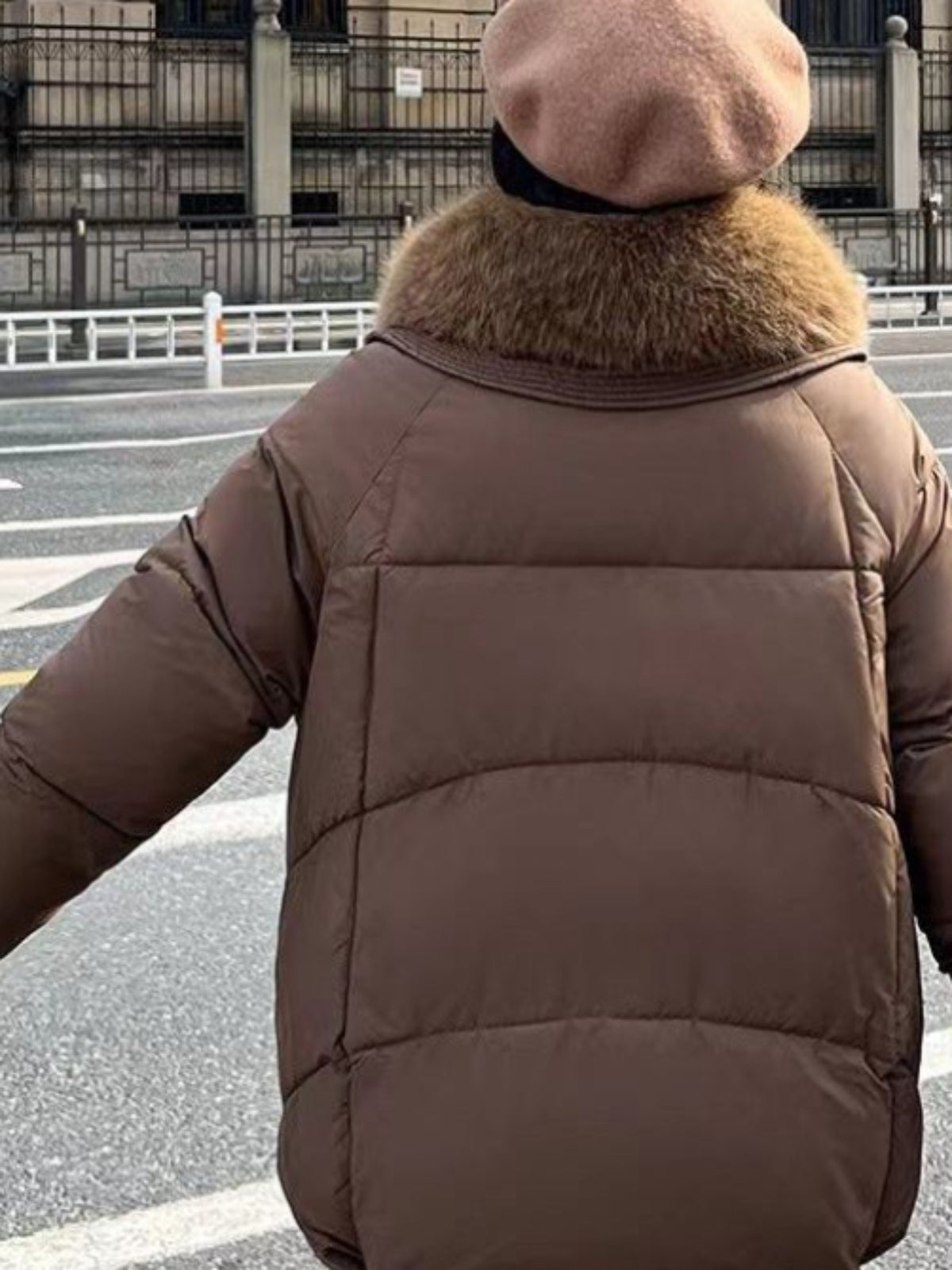 Women'S Oversized Korean Style Cropped Lapel Puffer Jacket - Full-Zip Winter Coat with Pockets, Short Turn- Collar & Quilted Insulation, Casual Warm Outerwear for Fall/Winter (Solid, Belted Design) - Versatile for Everyday &
