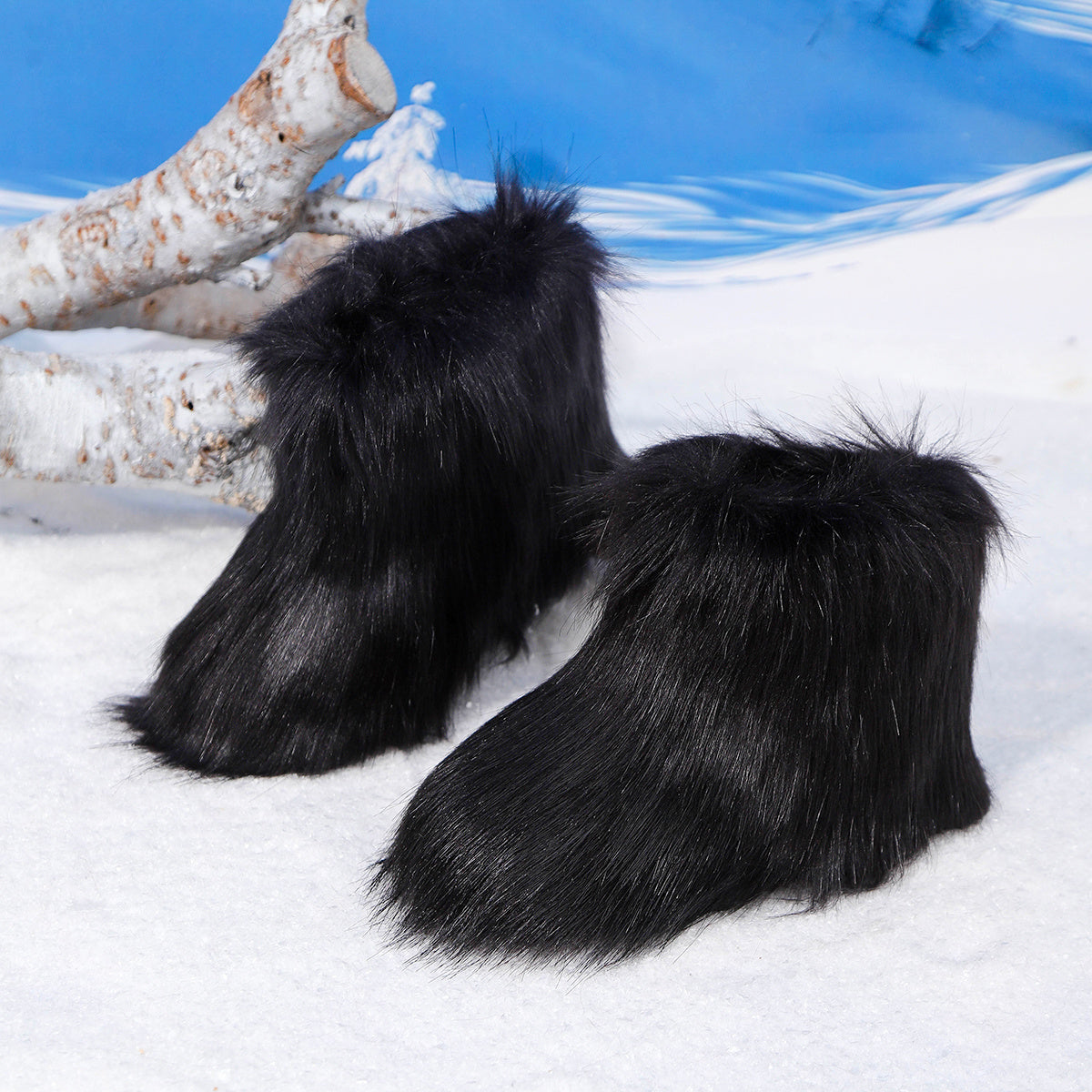 Girls' Winter Boots with Tassel - Slip-On Closure, Non-Slip Rubber Sole, Warm faux fur Lining - Mid-Calf Cold Weather Boots for Snow, Ice