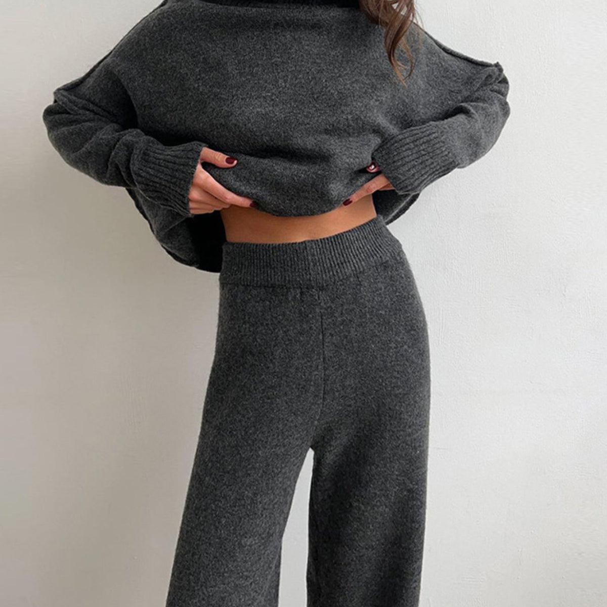 Women's Turtleneck Sweater Set- Thickened Long Pants Loose Fit Autumn Winter
