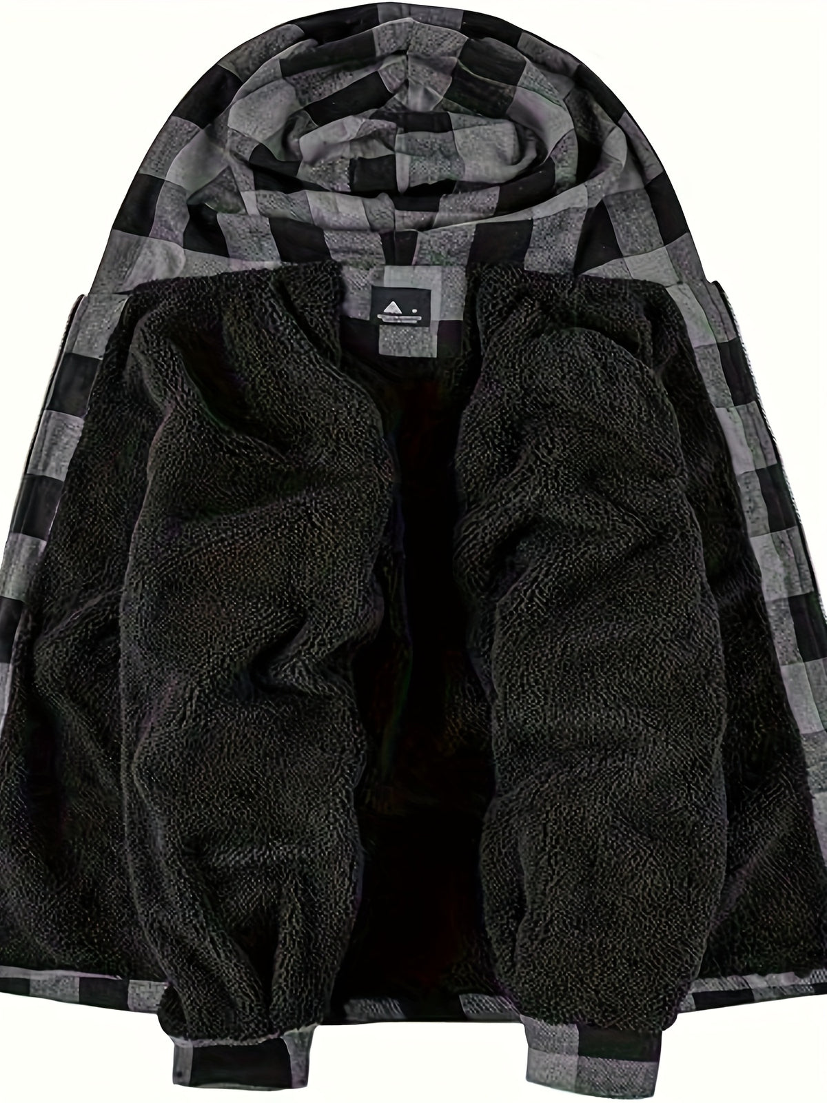 2pcs Men's Heavyweight Winter Jacket & Coat Set - Plaid Hooded Outdoor Windproof with Zippered Pockets, Machine Washable Cold-Weather Outerwear (Jackets/P Coats)