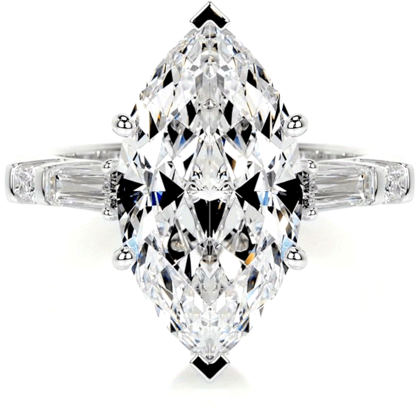 1pc 4.3ct Olive cut Moissante engagement ring Women'S Silvery Moissante Ring Daily life Marriage marriage gifts