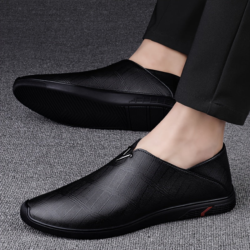 Men'S Faux Leather Soft Sole Soft Faux Leather Business Casual Faux Leather Shoes Men'S Fashion Versatile High-End Faux Leather Shoes