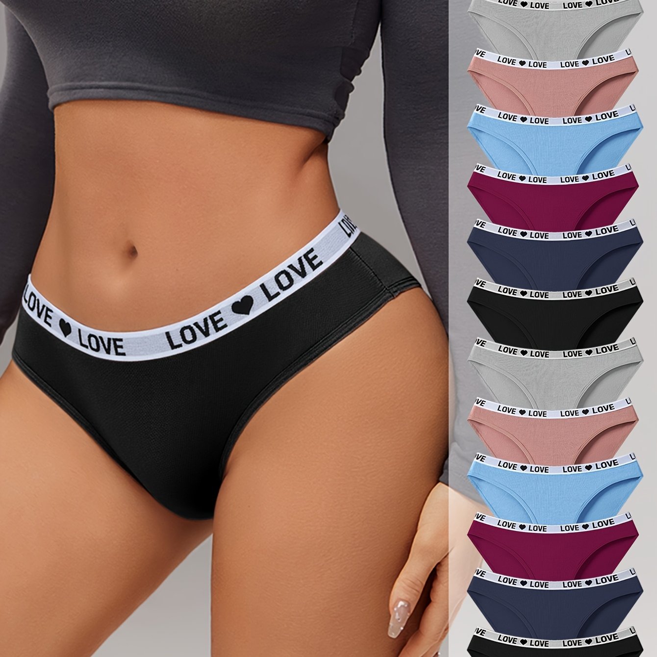 12 Simple And Colorful Mixed Bag Fashionable Sports Women's Underwear, Made Of Soft, Breathable, Elastic And Non Sticky Fabric, Suitable for Daily Wear