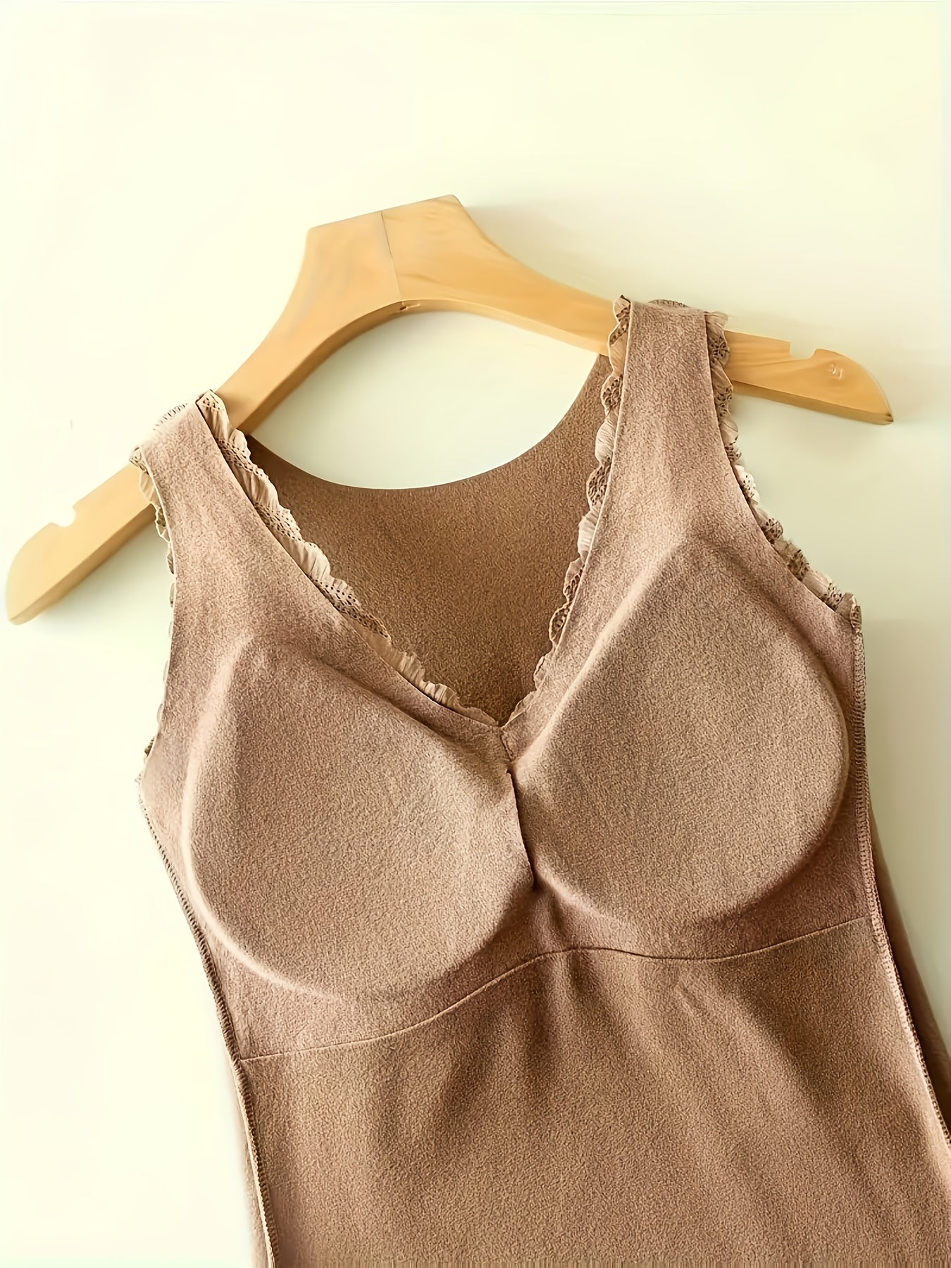 5pcs Women'S Autumn And Winter Thermal Underwear Set - Seamless Thermal Top With Lace Trim, Built-in Bra, Sleeveless Design, And Super Soft Stretch Base Layer For Cold Weather And Everyday Wear