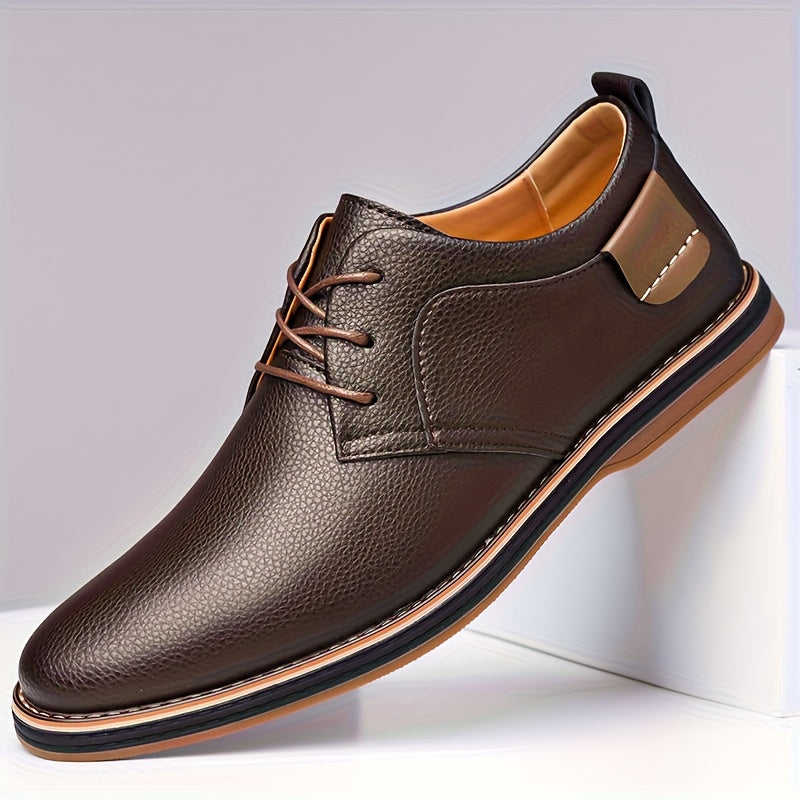 Men'S Low-Top Lace-Up Formal Shoes in British Style, Suitable for Weddings And Casual Parties