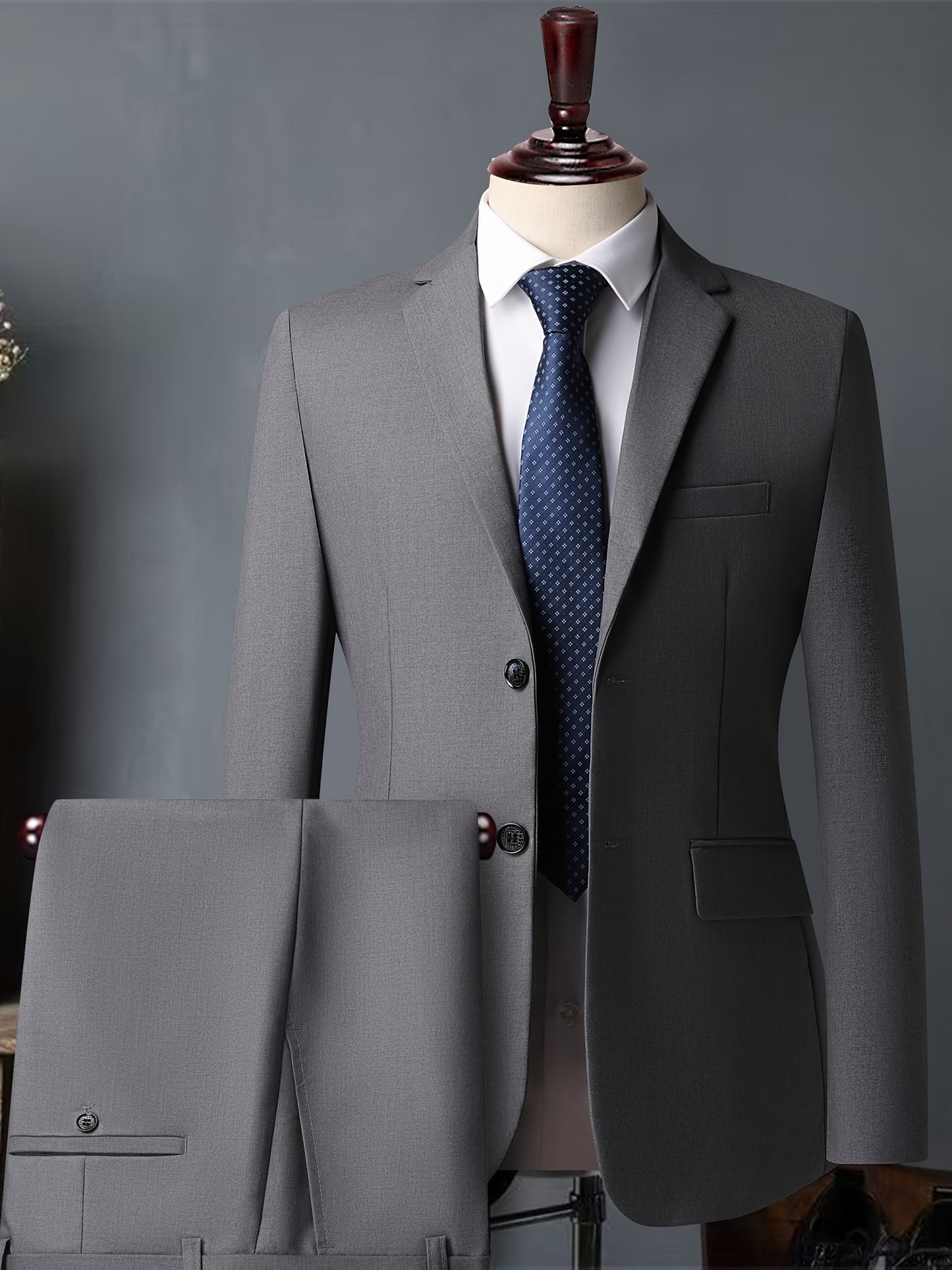 Men's White Premium Suit Set • Wrinkle-Resistant And Lint-Free • Suitable for Business Attire, Year-Round Commuting, And Party Formal Wear • Two-Piece Design