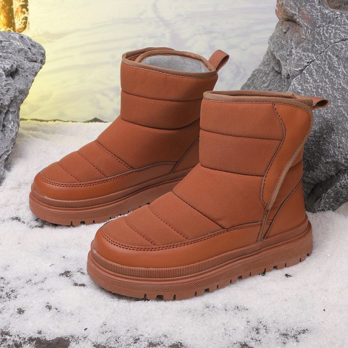 Kids High-Top Winter Snow Boots with Zipper Closure & TPR Sole - Heavy-Duty High Quality Cold Weather Boots with Cushioned Insole, Round Toe & Arch for Boys & Girls (Toddlers to Youth) - Ideal for School, Playground, Travel,