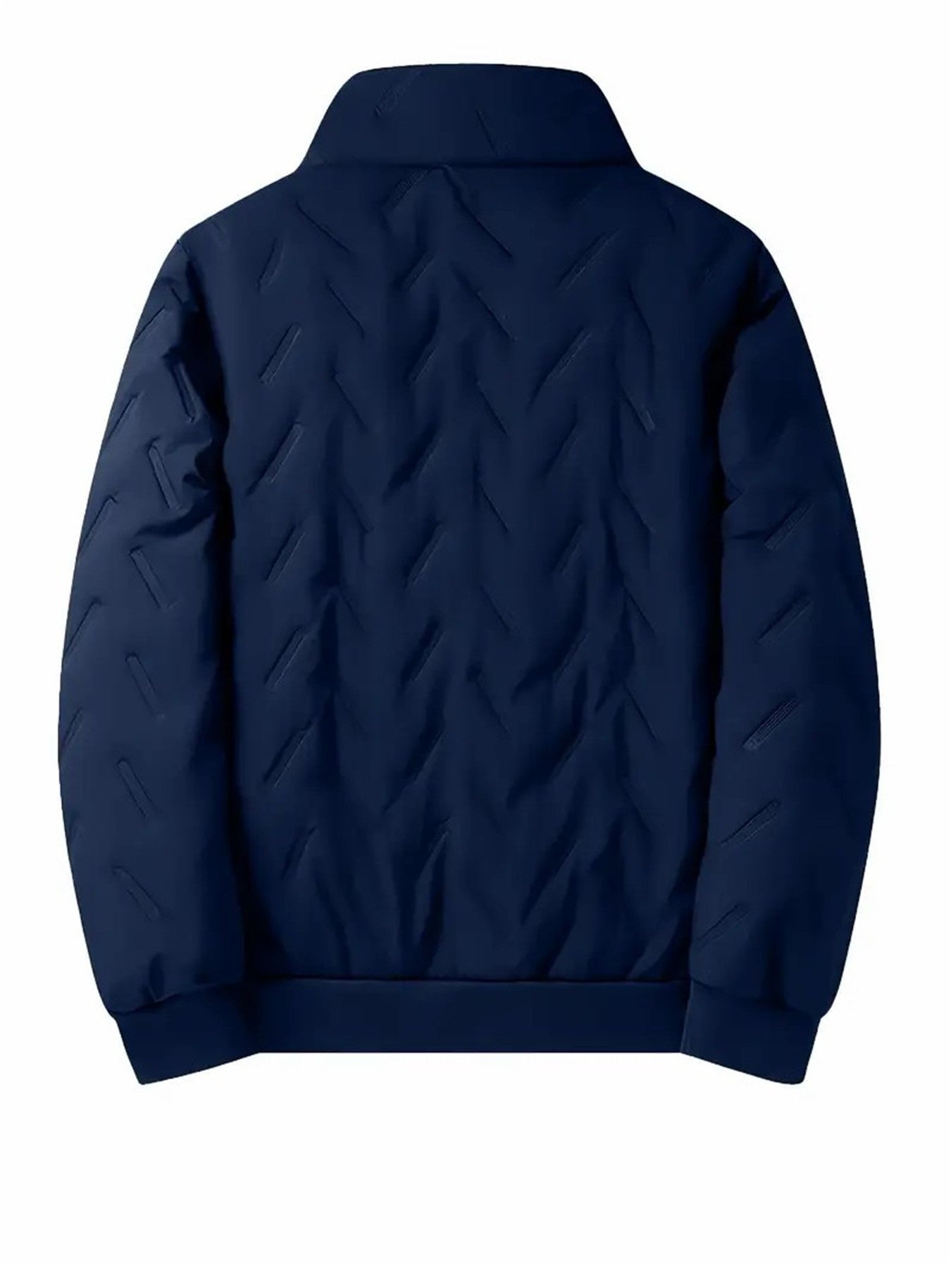 2pcs - Autumn/ Winter two-piece Men's stand up collar jacket, long sleeved jacket, pants jacket, Men's winter casual jacket set, with plush lining and polyester fabric stand up collar pocket