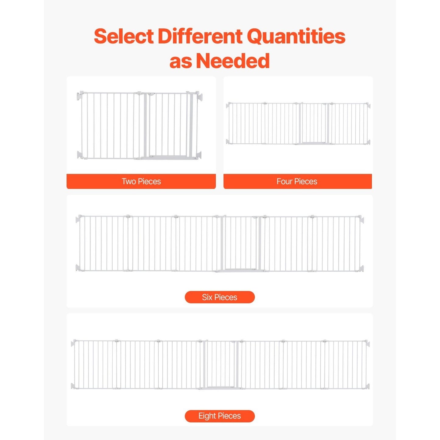 VEVOR Gate 192 Inch Extra Wide 28 Inch High 8-Panel Foldable Dog Gate White/Black