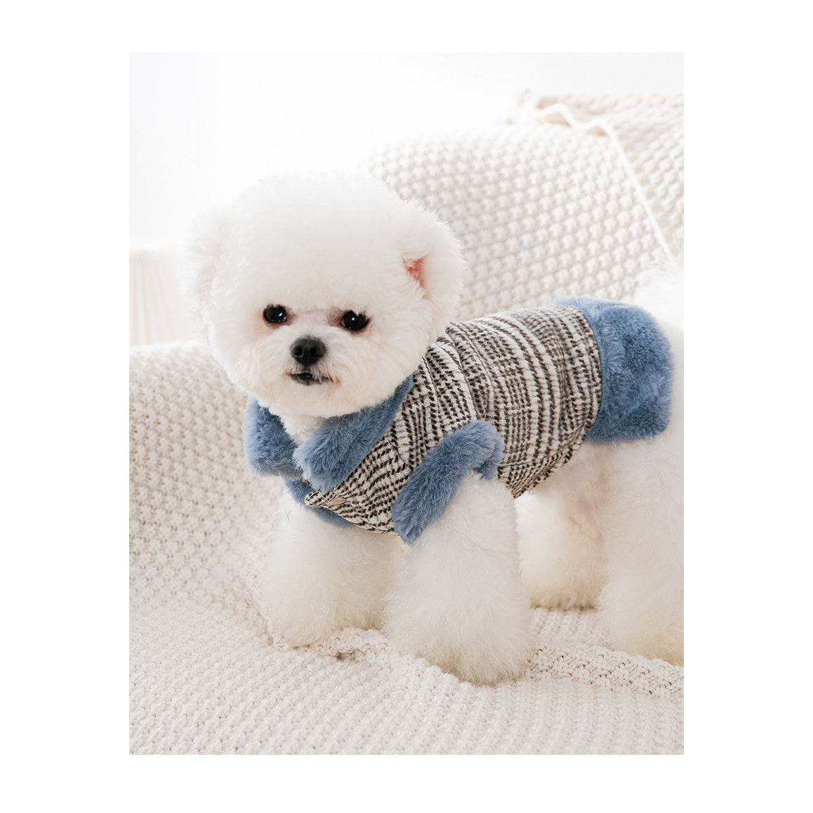 Small Dog Winter Jacket - Soft Tweed Fleece Coat with Pink Tweed & White Lining, Warm Snap Button Sweater for Chihuahua, Yorkie, Pomeranian, Poodle, Bichon Frise, French & Corgi - Cozy Pet Clothes for Cold Weather