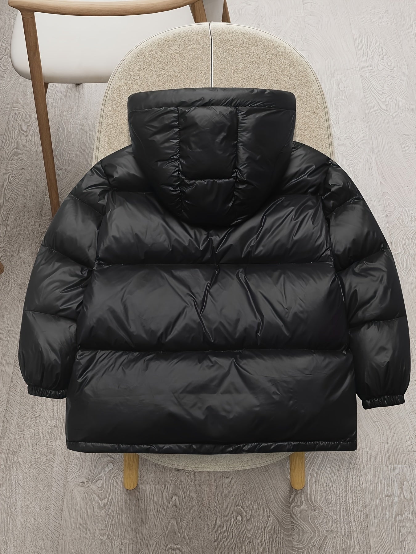 New 's Black and Golden Hooded Thickened Jacket, Stylish Unisex Autumn/Winter Warm Coat for, Winter Jacket for, Snow Suit, Snow Clothes, Long Snow Coat, Winter Clothes for, Seasonal Wear, Autumn Outerwear, Casual Winter Wear,