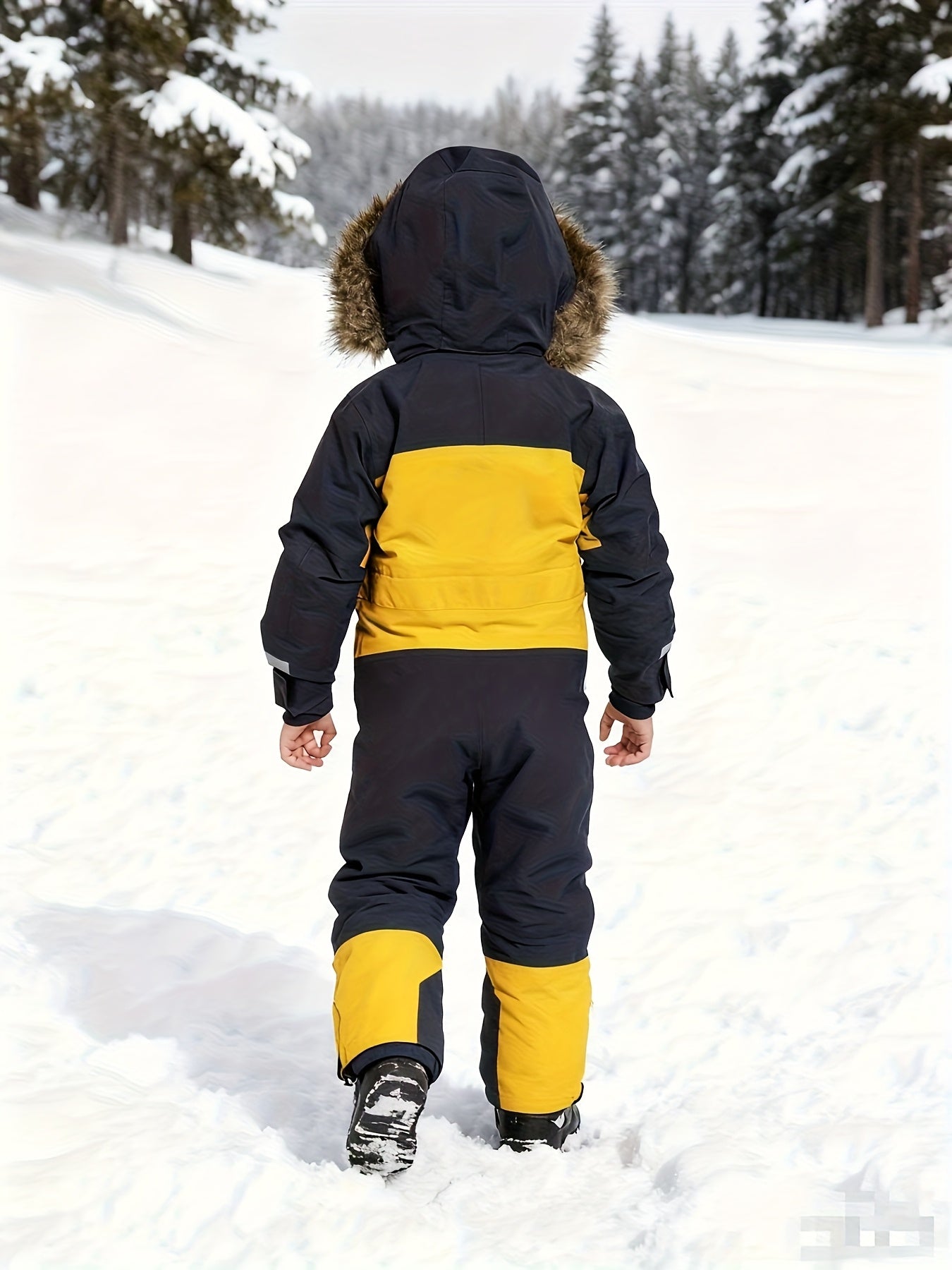 Boys' & Girls' Thickened Warm Windproof High Quality Snowboard Ski Suit Set - Full-Zip/Hooded One-Piece Winter Sports Outfit, Cold-Weather Clothing for Skiing, Ice Skating, Hockey, Birthdays & Christmas Gifts for & (Hand Wash