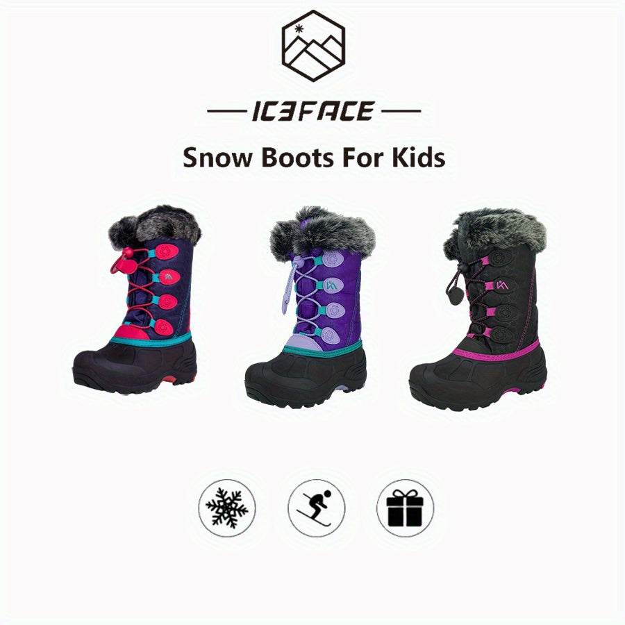 ICEFACE Kids Winter Snow Boots Warm Mid-Calf Anti-Slip, Boys Shoes, Girls Shoes, Girls Winter Boots, Shoes For Girls, Toddler Boots, Toddler Shoes, Bottes Pour Enfants Filles, Girls Slippers, Toddler Slippers, Girl Slippers,