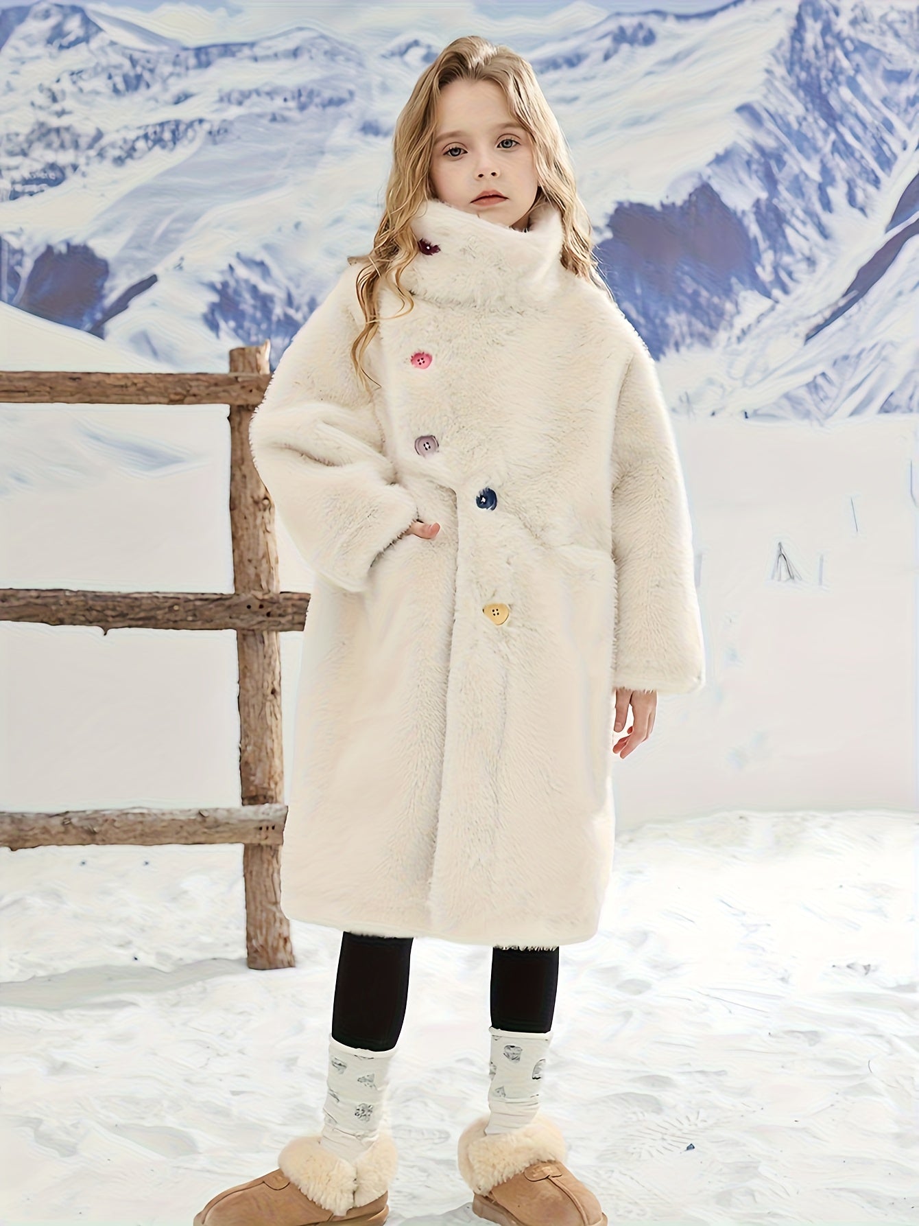 Kids Clothes, Girls Clothes, Gril Clothes, Teen Girl Clothes, Gril Fall Clothes, Clothes For Girls New Girls' Long Plush Coat, Warm Thickened Plush Coat