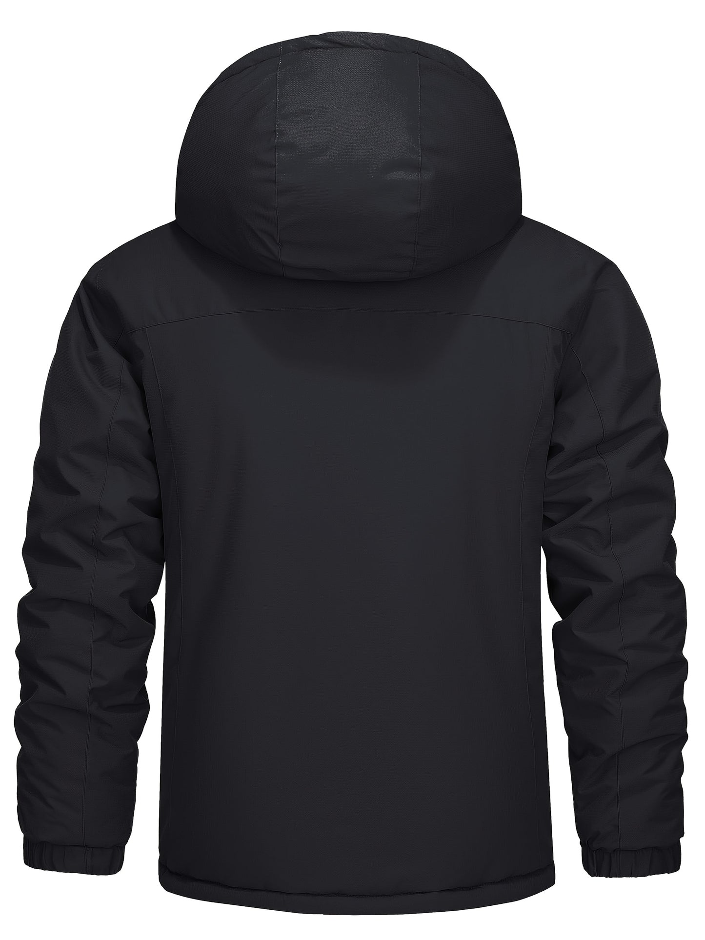 Men's Windproof Thermal Snow Jacket with Full-Zip Hooded Fleece Parka - High Quality Ski & snowboard Outerwear, Thickened for Hiking, Mountaineering, Winter Sports (Machine Washable, Zippered Pockets)