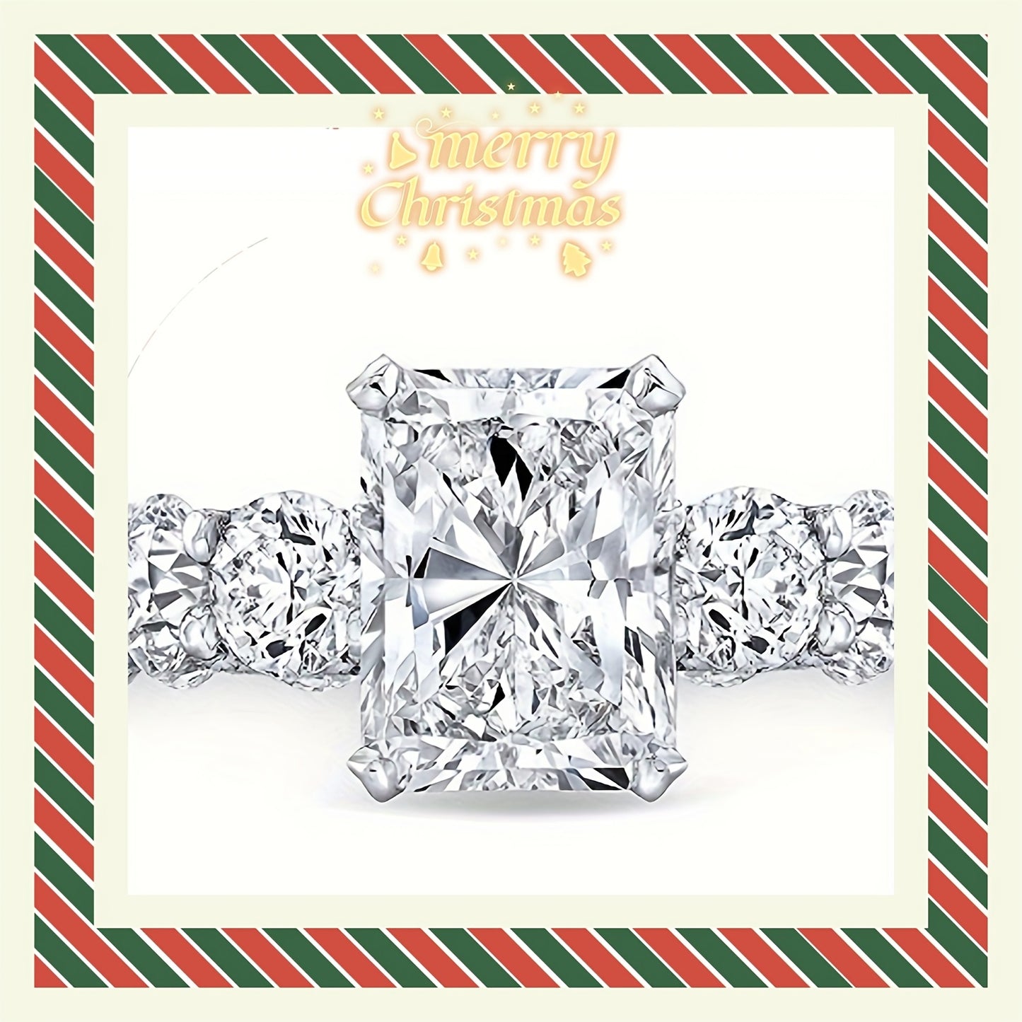 1pc 5CT radiant Chelmosanite engagement rings, wedding rings, halo rings, vintage vintage anniversary Promise bridal rings