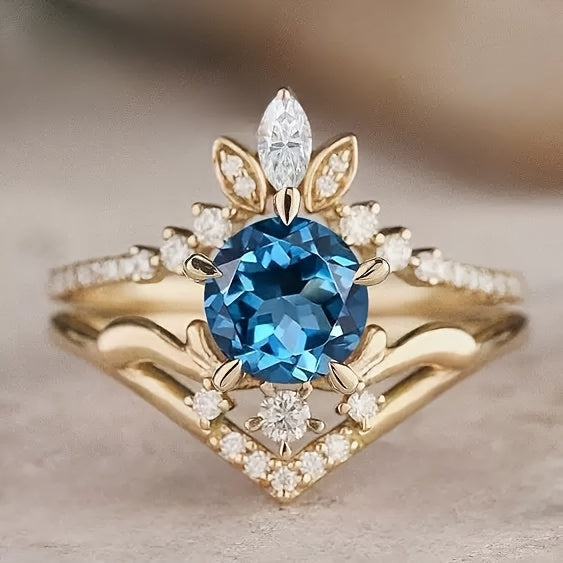 9pcs Fashionable Synthetic Synthetic Synthetic Zircon Teenager'S Engagement And Wedding Set Rings, Various Styles, Styles, Internet Celebrities, Goddesses, Girls, Perfect Wear, Noble Gifts, Etc, For Teenager, For Teenager