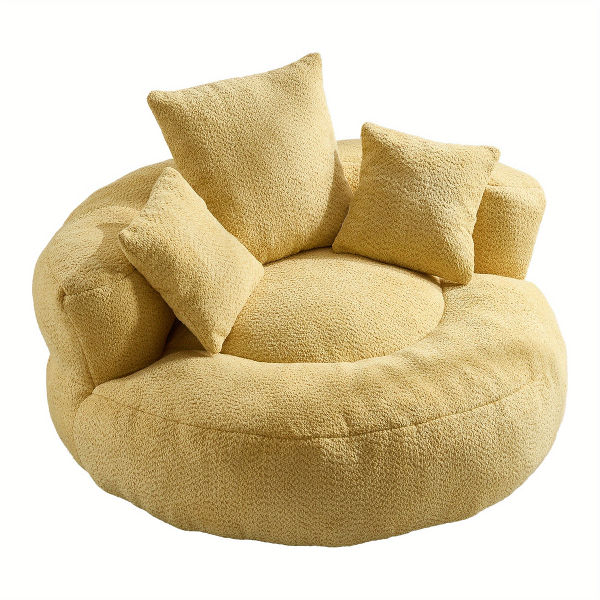 Bean Bag Chairs with Pillows for Adults, Stuffed Round Sofa Chair High-Density Foam Filled, Lazy Sofa Chair