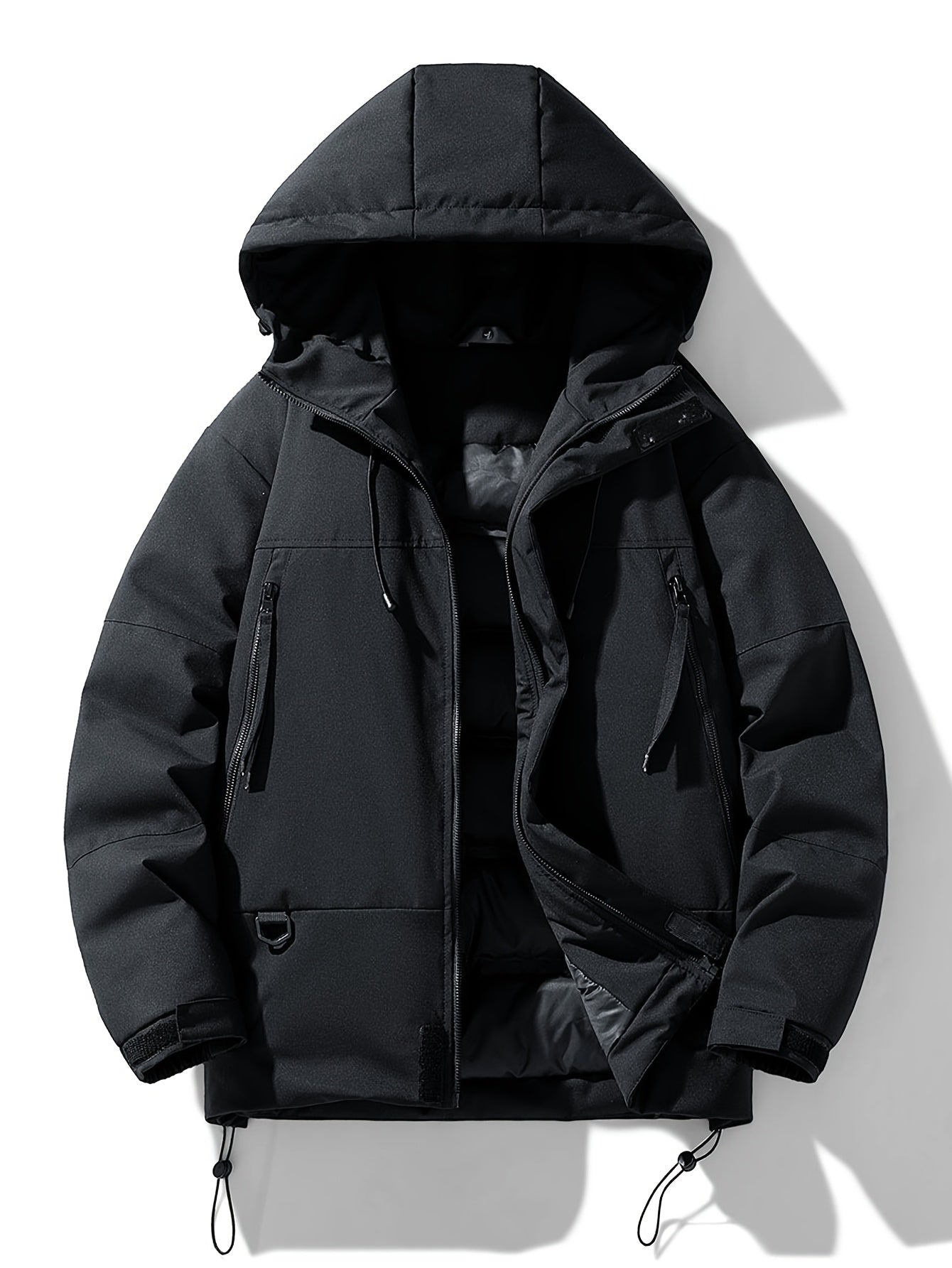 2025 Winter New Style Duck Down Jacket - Heavyweight Insulated Hooded Full-Zip Unisex Coat, Super Loose Fit with Adjustable Drawstring & Long Sleeves, Duck Down Filling for Men & Women, Casual & Workwear Outerwear (No-Stretch