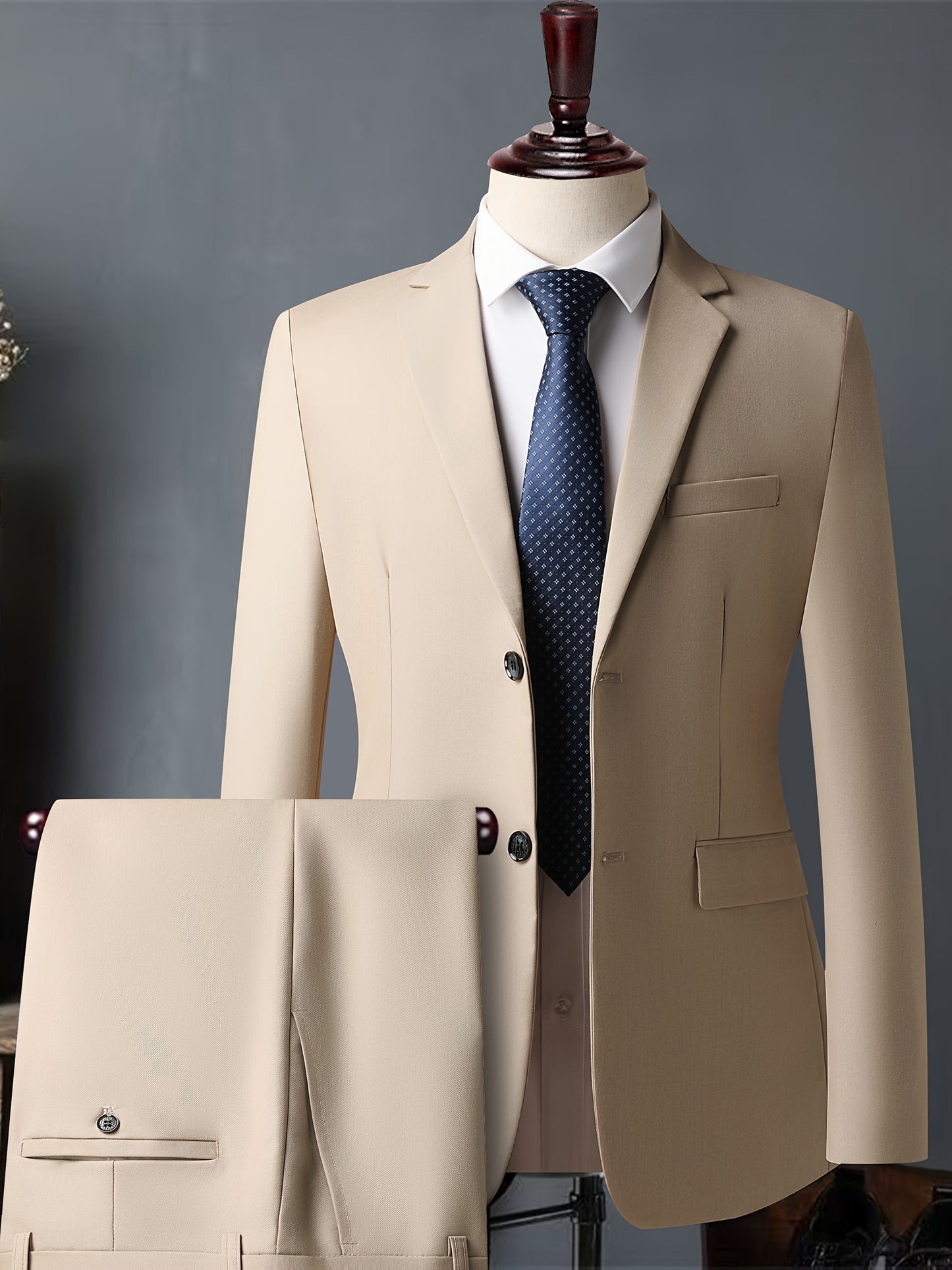 Men's White Premium Suit Set • Wrinkle-Resistant And Lint-Free • Suitable for Business Attire, Year-Round Commuting, And Party Formal Wear • Two-Piece Design