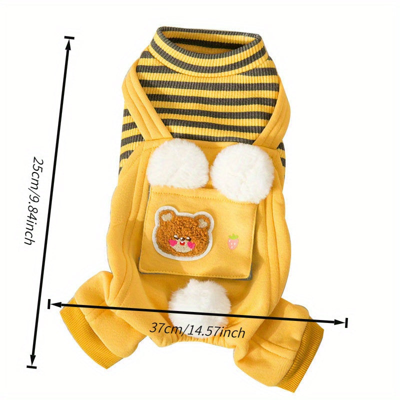 Cozy Winter Cat Onesie - Anti-Pilling & Easy Slip-On Outfit for Kittens, Small & Large Breeds - Soft Warm Sweater for Indoor/Outdoor Use - Cute Pet Costume for Cold Weather