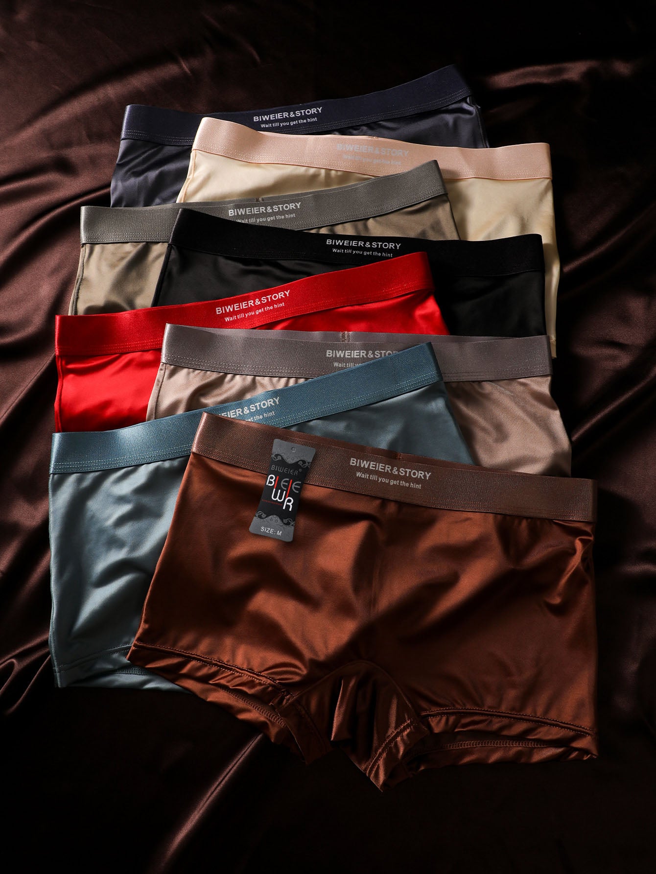 8pcs BIWEIER Women'S Satin Briefs, High-End And Light Luxury, Soft And Comfortable, Fashionable Underwear, Suitable for Women'S Casual Sports