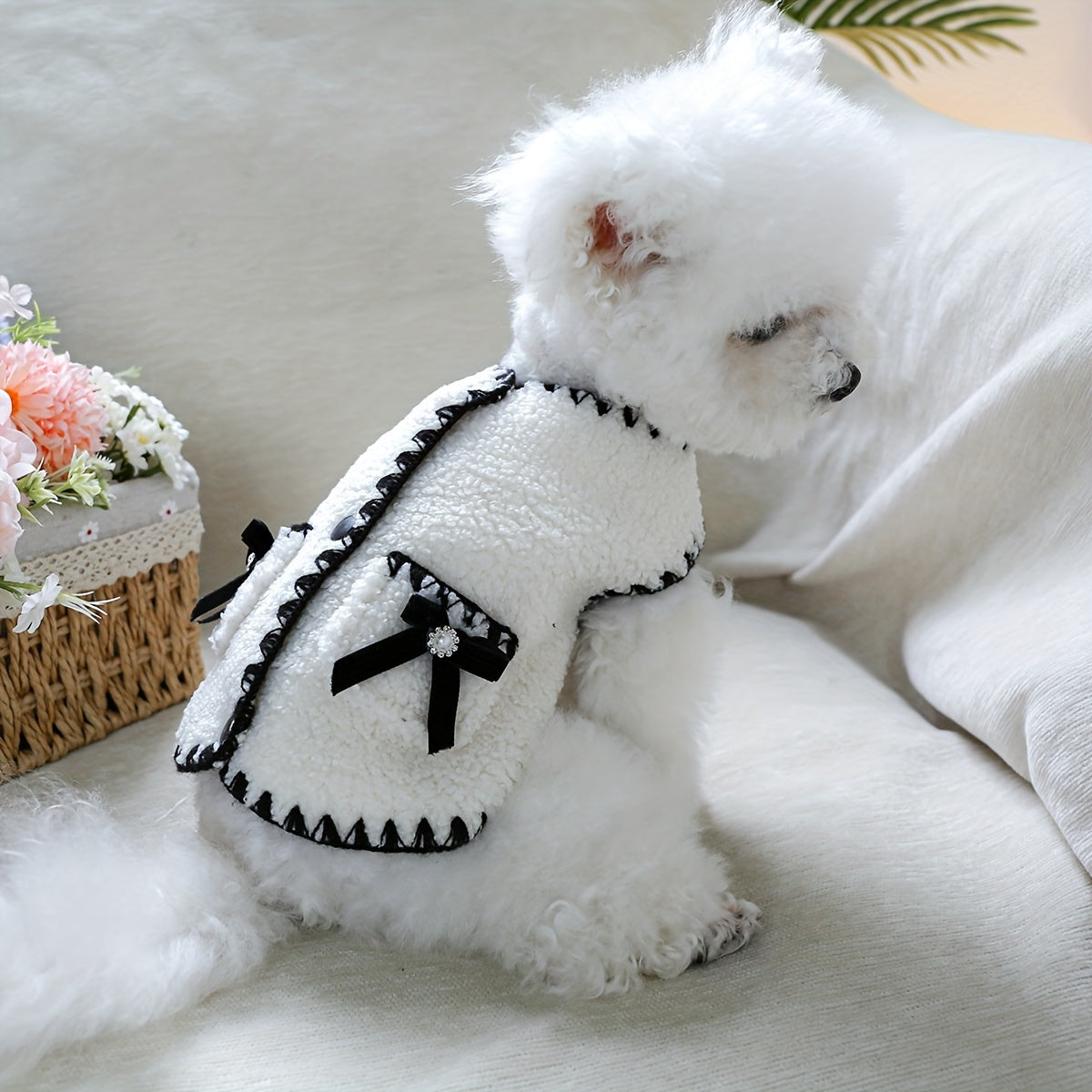 Fragrant Style Dog Winter Coat Vest with Full-Zip Closure & Piping - Warm Jacket for Small/Medium Dogs (Bichon, Pomeranian, Schnauzer, Teddy) - Cozy Pet Clothing for Cold Weather, Durable & Easy On/Off Outfit, Dog Winter Jack