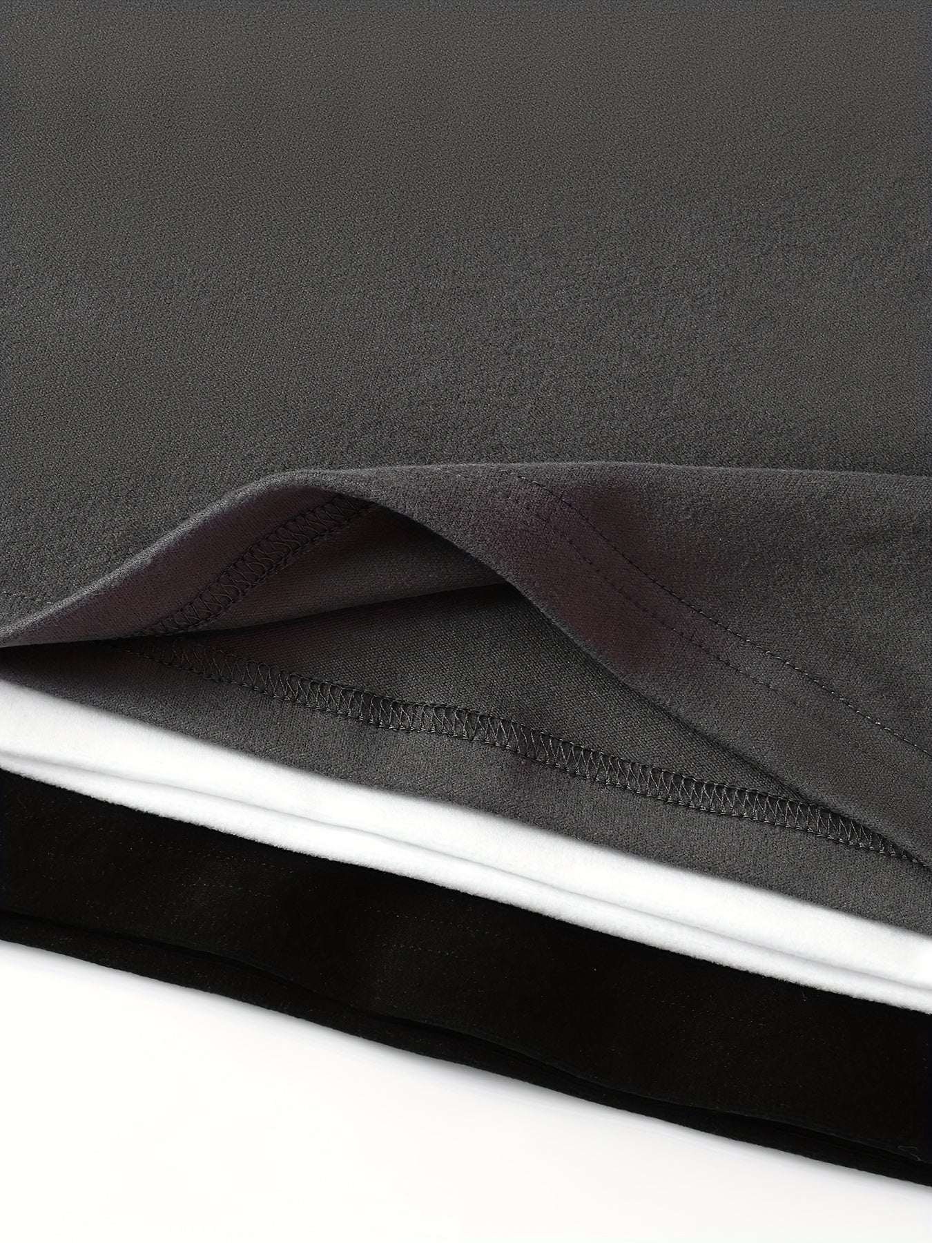 Gray 1pc Fleece Thermal Long Sleeve T-Shirt and Solid Color Pants Set for Kids