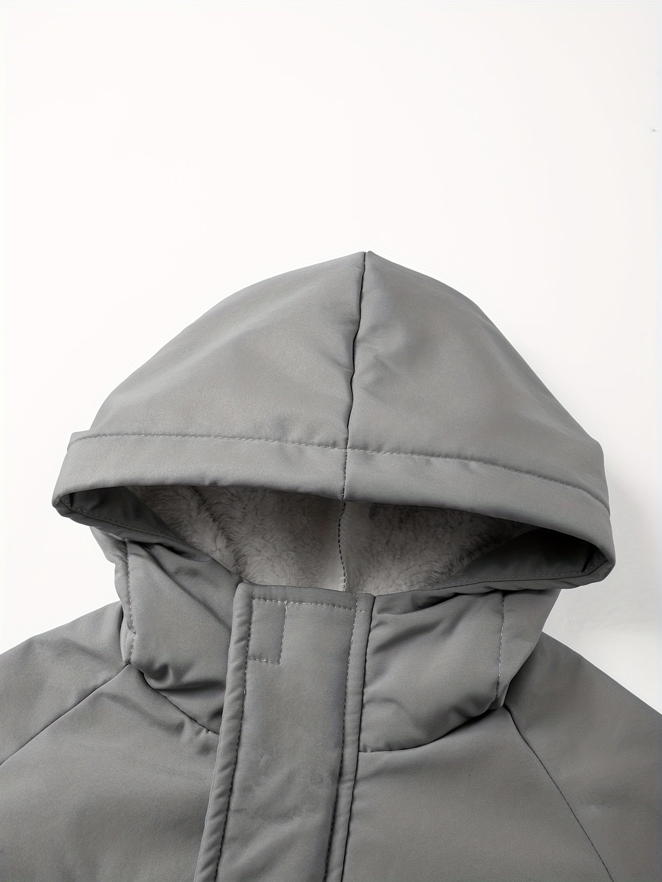 Boys' Hooded Jacket Winter Coat with Full-Zip Closure & Detachable Hood - Soft Warm Outer, Machine Washable Jacket for 3+ Years, School, Skiing, Outdoor Activities (Grey/Pink) - Durable