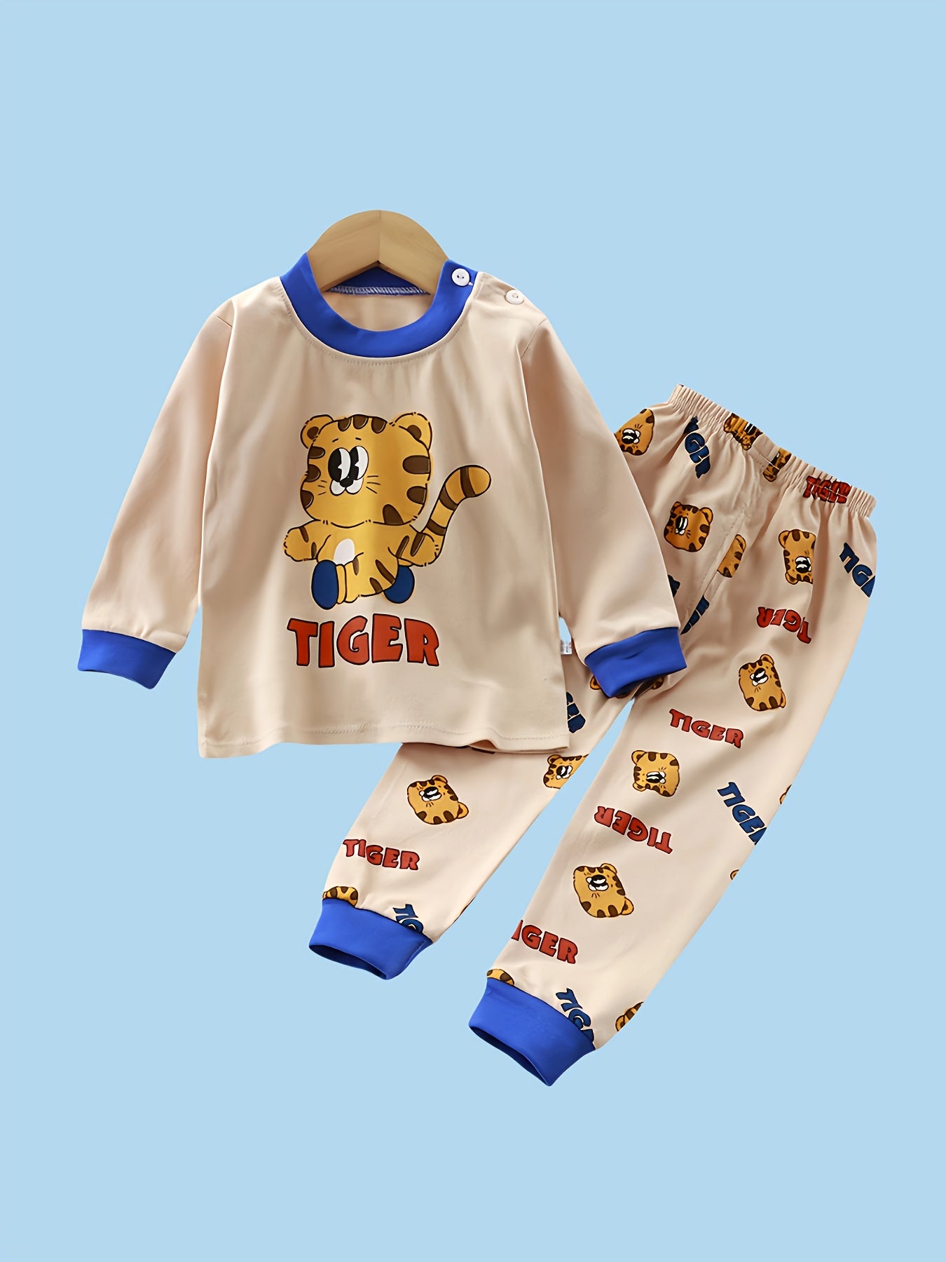 8pcs ' 6-Set 100% Cotton Winter Clothes - Soft & Warm Family Matching Outfits with Lion, Tiger, Bear, Dinosaur, Camping & Jungle Animal Prints | Cozy Playtime & Christmas Party Outfits | Ideal Gift Set for ( to 5 Years) - Eas