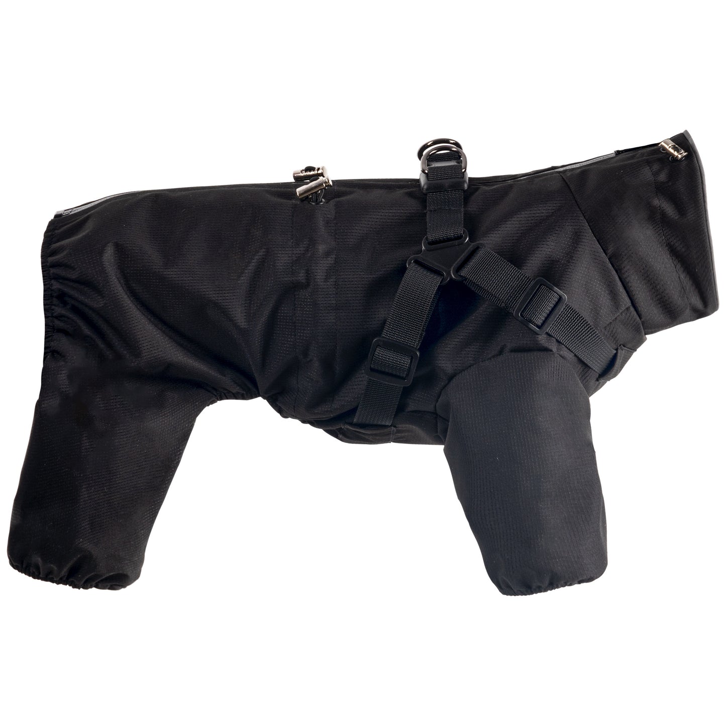 Mile High Life Waterproof Dog Raincoat, Full Coverage Small Dog Rain Coat with Harness, Adjustable 4 Legs Puppy Rain Jacket with Reflective Strip and Elastic Cuffs