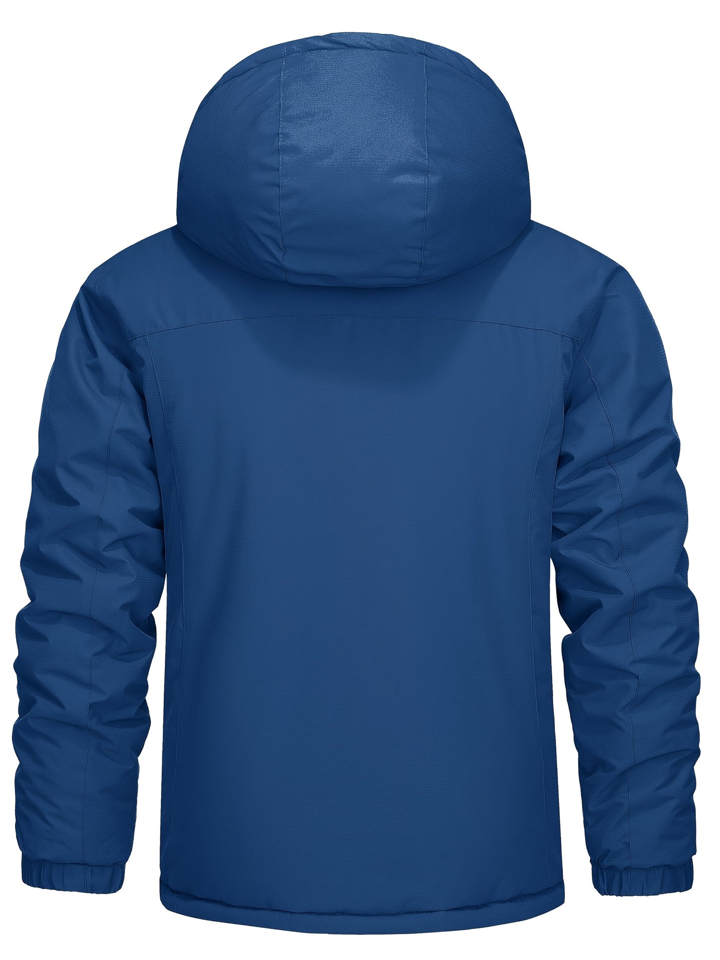 Men's Windproof Thermal Snow Jacket with Full-Zip Hooded Fleece Parka - High Quality Ski & snowboard Outerwear, Thickened for Hiking, Mountaineering, Winter Sports (Machine Washable, Zippered Pockets)