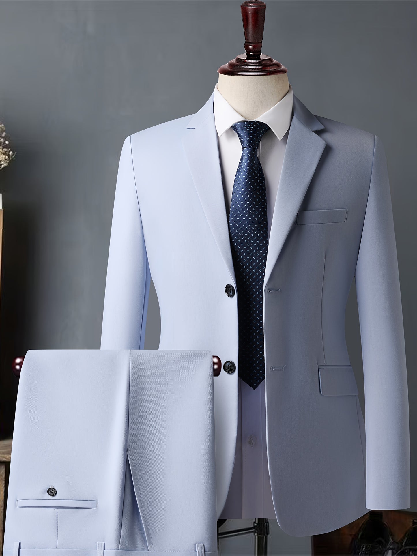 Men's White Premium Suit Set • Wrinkle-Resistant And Lint-Free • Suitable for Business Attire, Year-Round Commuting, And Party Formal Wear • Two-Piece Design